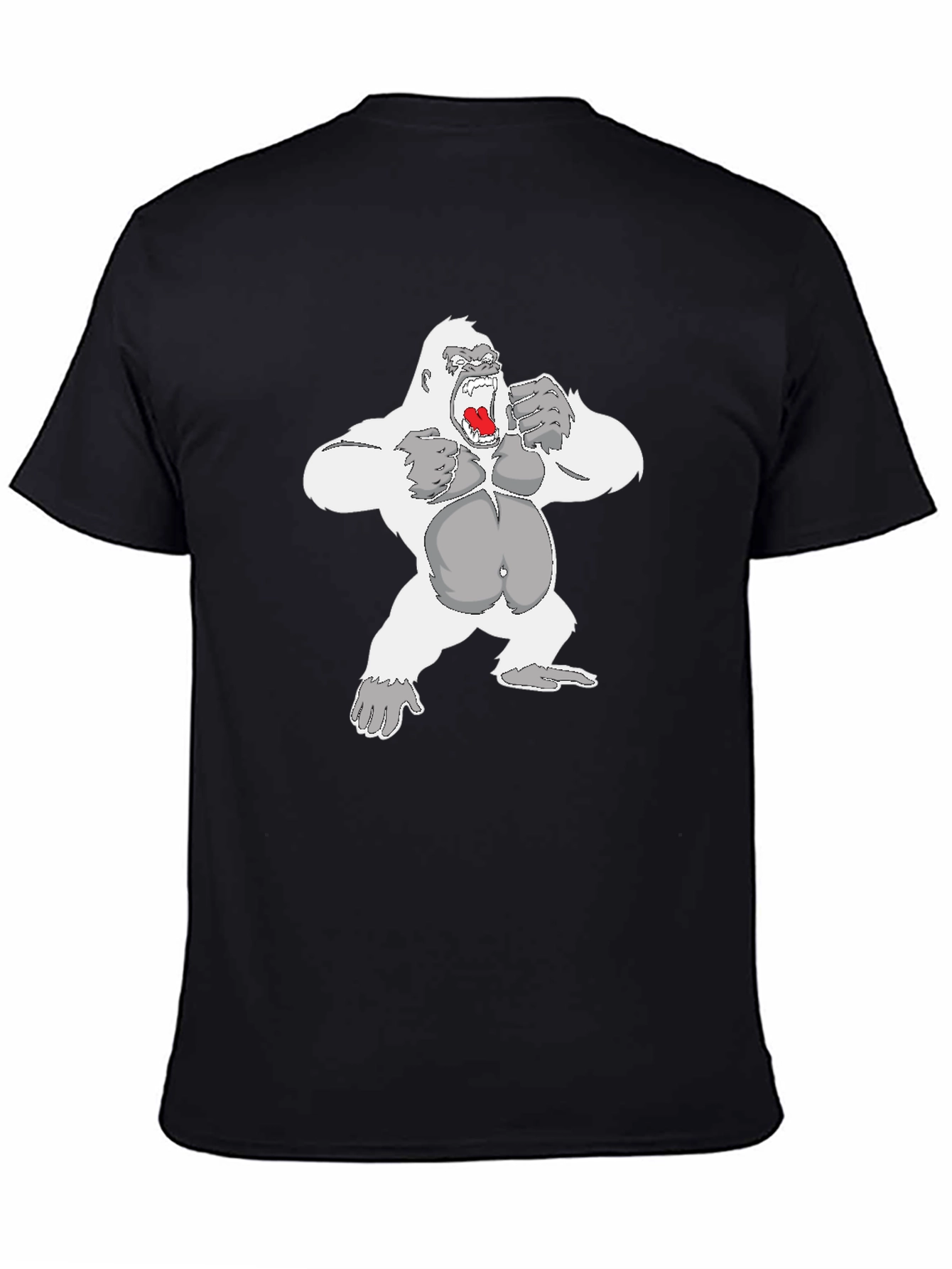 Black Gorilla Graphic Tee - Black Cotton Casual Wear view 4