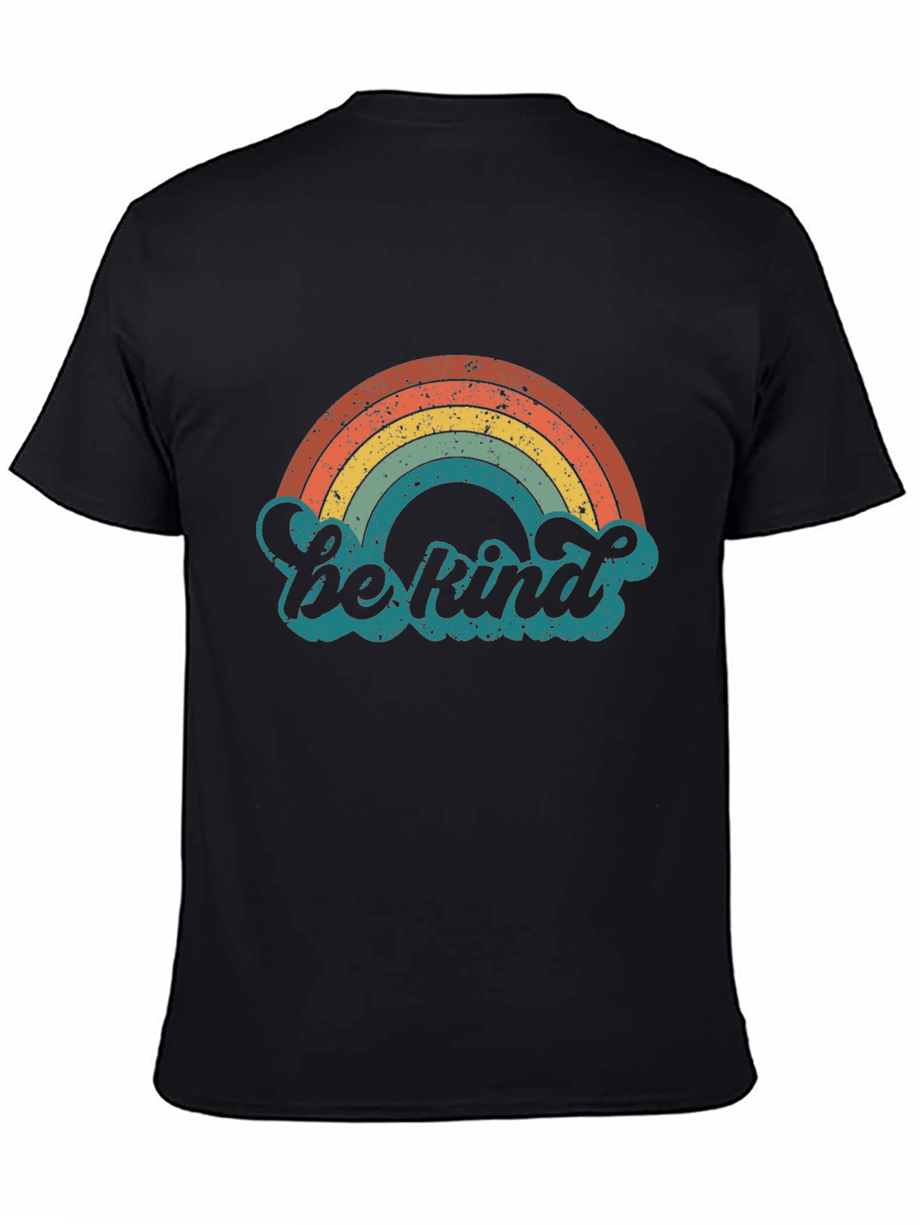 Black Retro Rainbow 'Be Kind' Graphic Tee view 4
