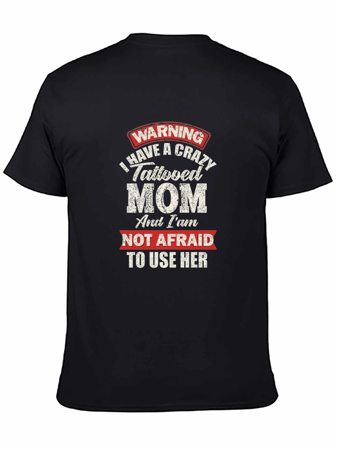 Black Crazy Tattooed Mom Graphic Tee - Novelty Gift T-Shirt view 4