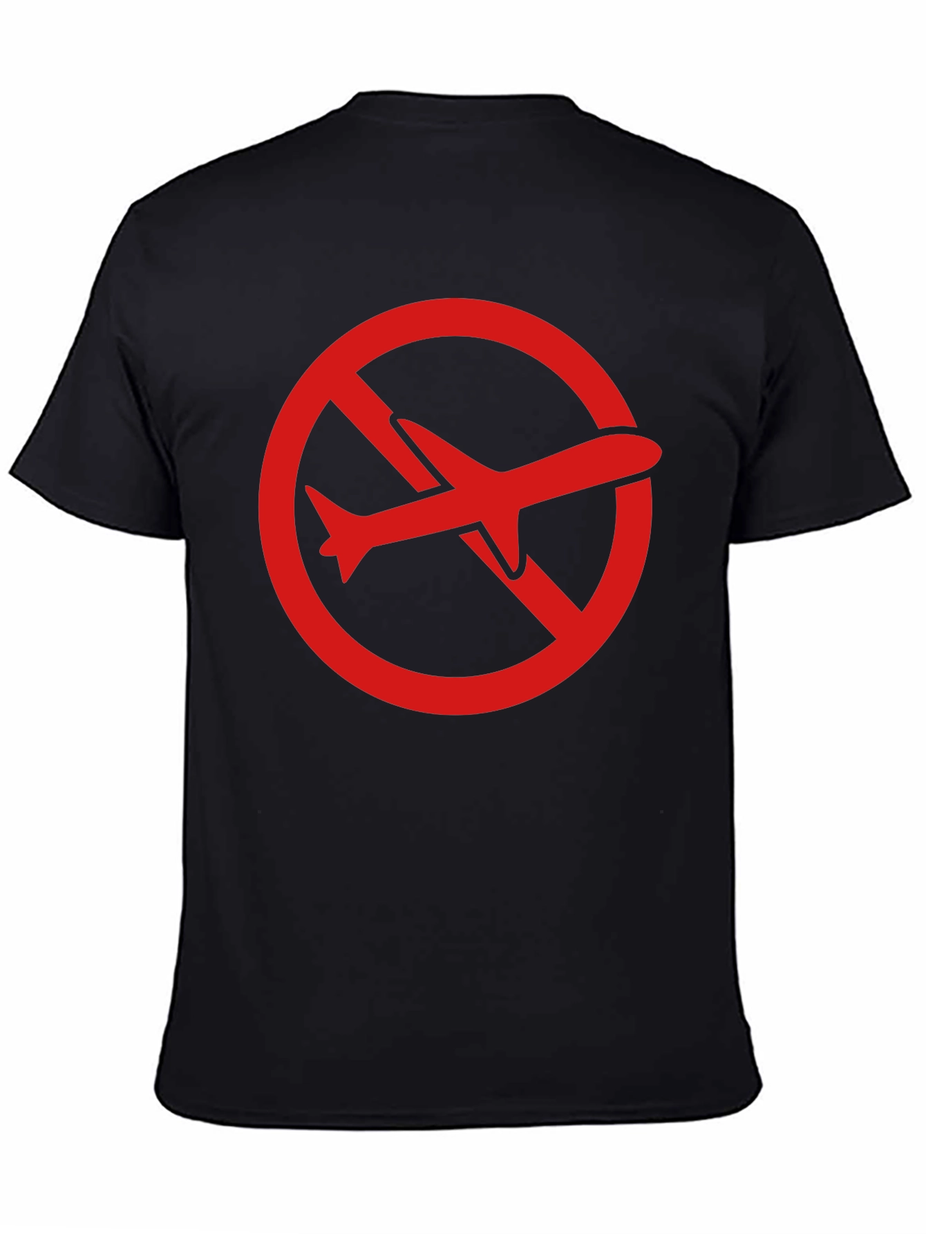 Black No Flights Graphic Tee - Black Cotton T-Shirt view 4