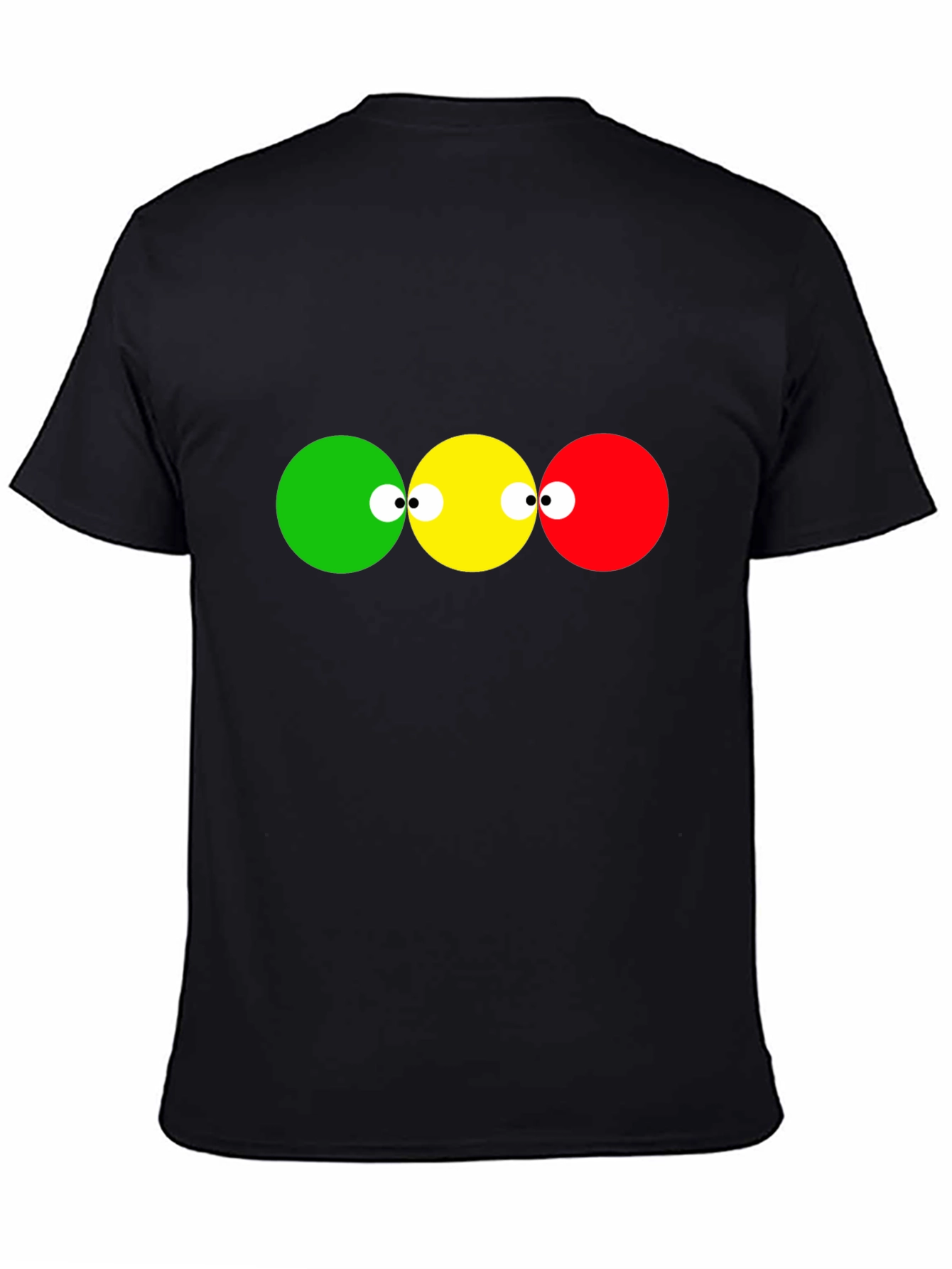 Black Funny Traffic Light T-Shirt view 4