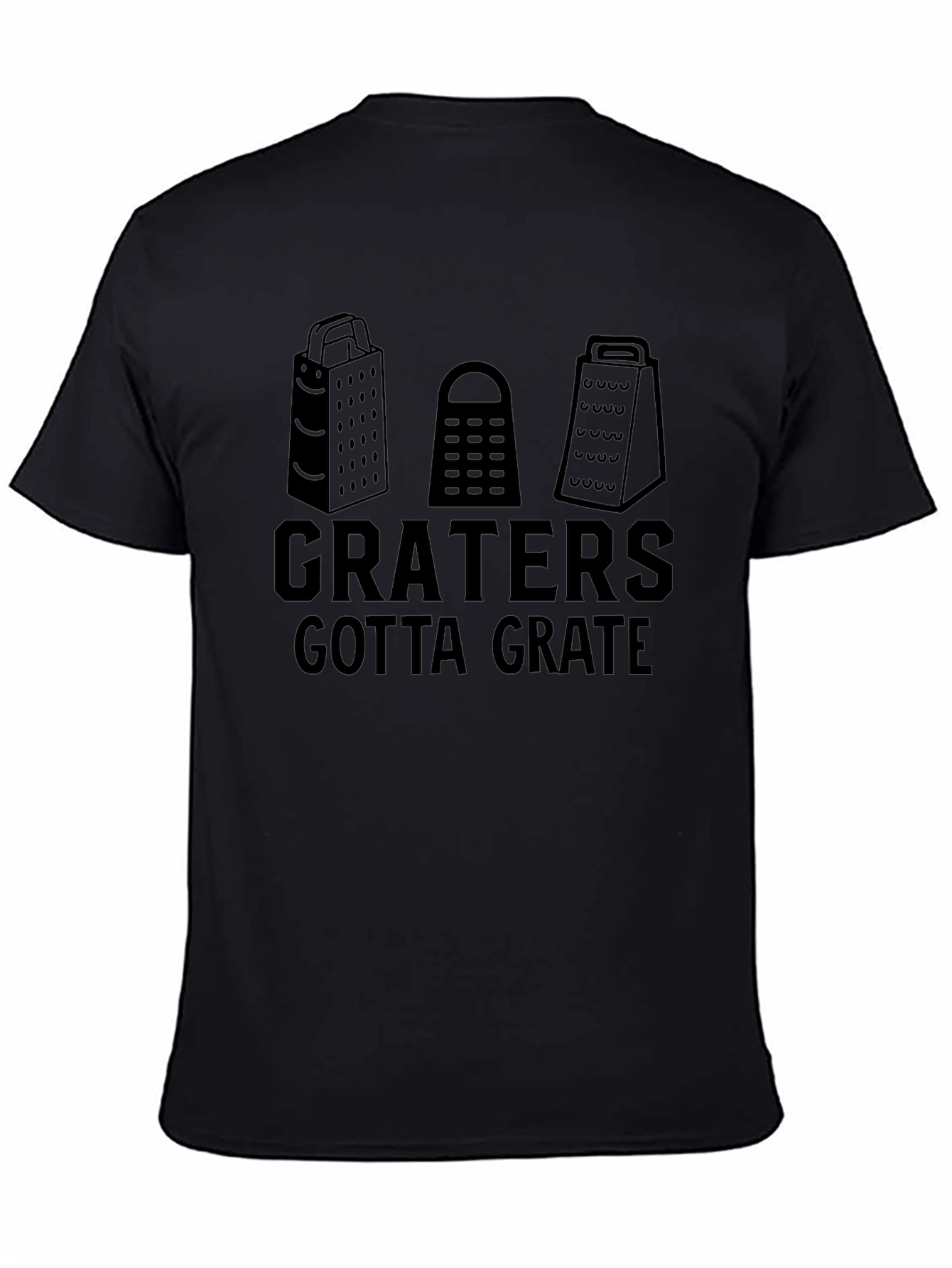 Black Funny Graters Gotta Grate Black T-Shirt view 4