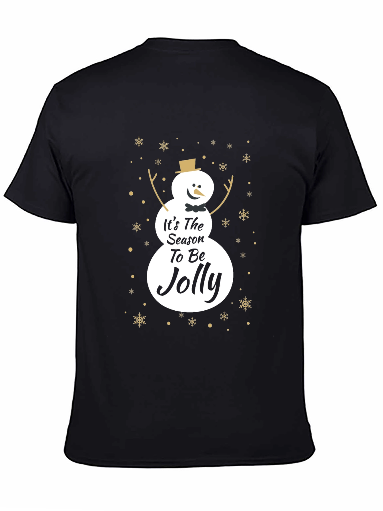 Black Festive Snowman Season T-Shirt view 4