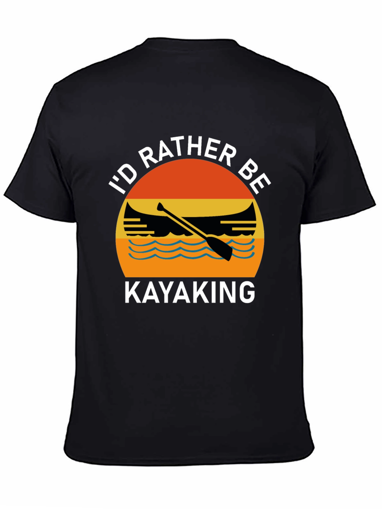 Black Kayaking Graphic T-Shirt view 4