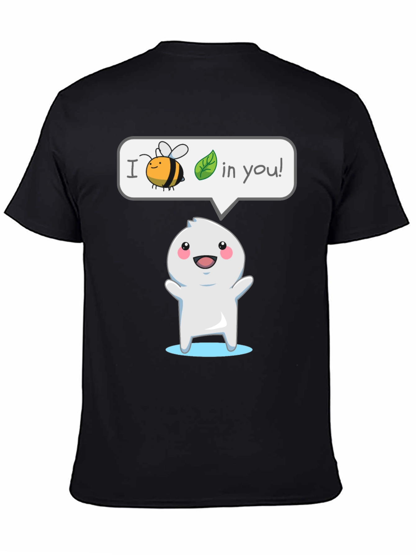 Black I Believe In You T-Shirt - Cute Cartoon Design view 4