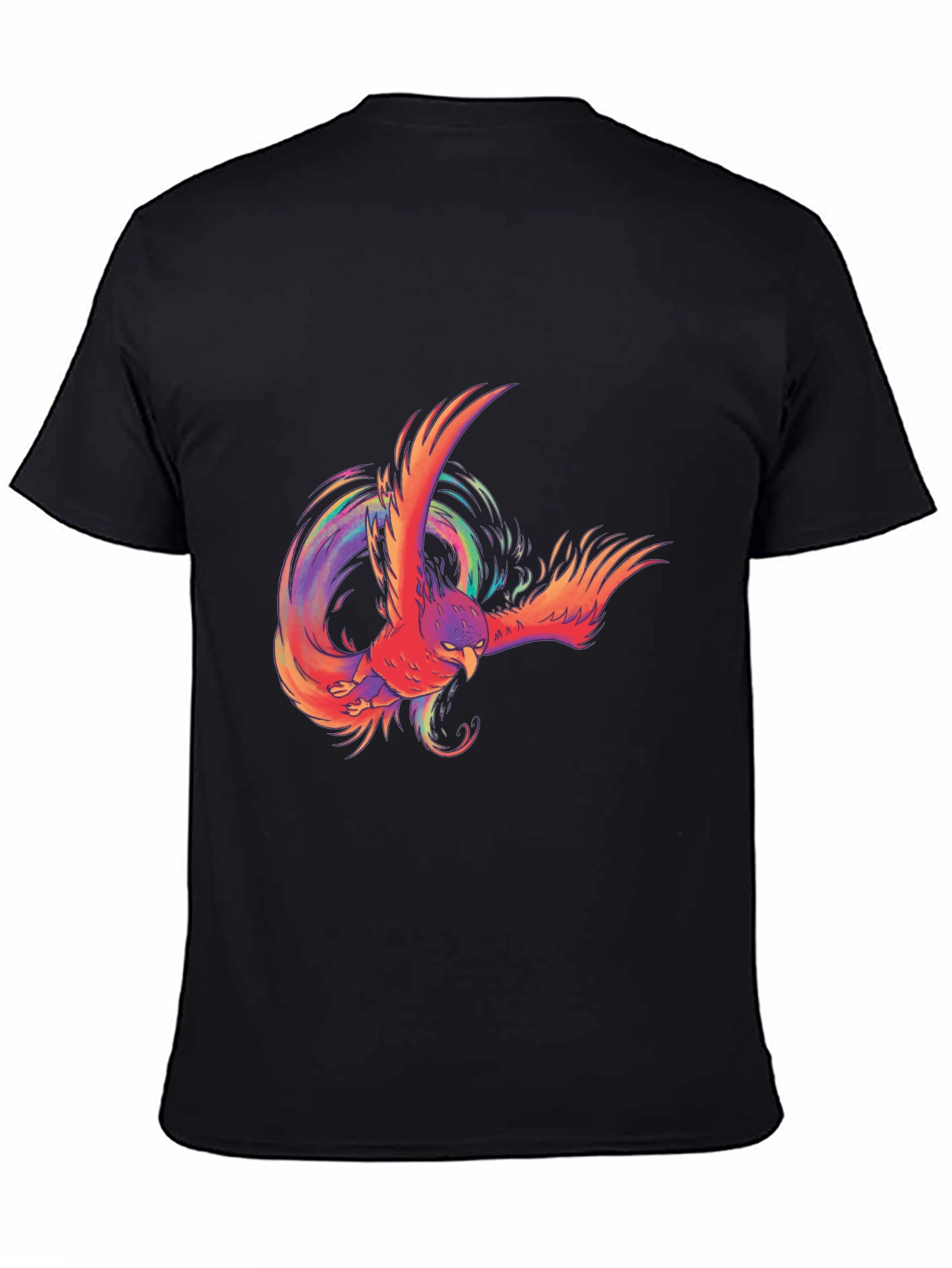 Black Phoenix Graphic Print Black T-Shirt view 4