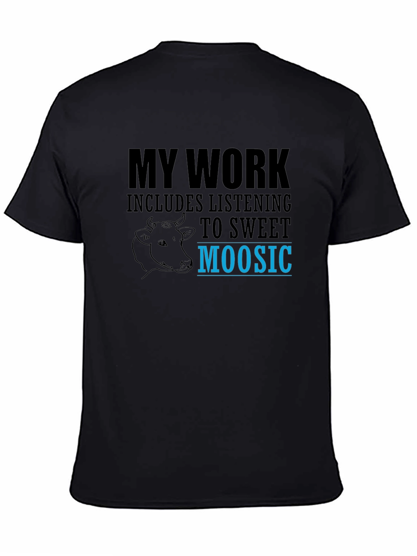 Black Sweet Moosic T-Shirt - Funny Cow Lover Tee view 4