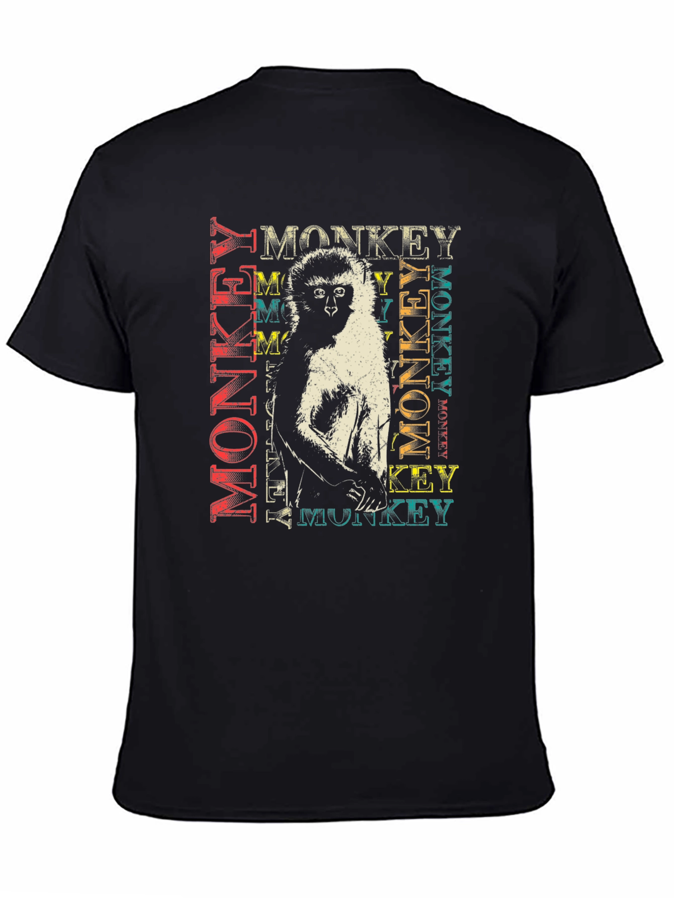 Black Monkey Graphic Print Black T-Shirt view 4