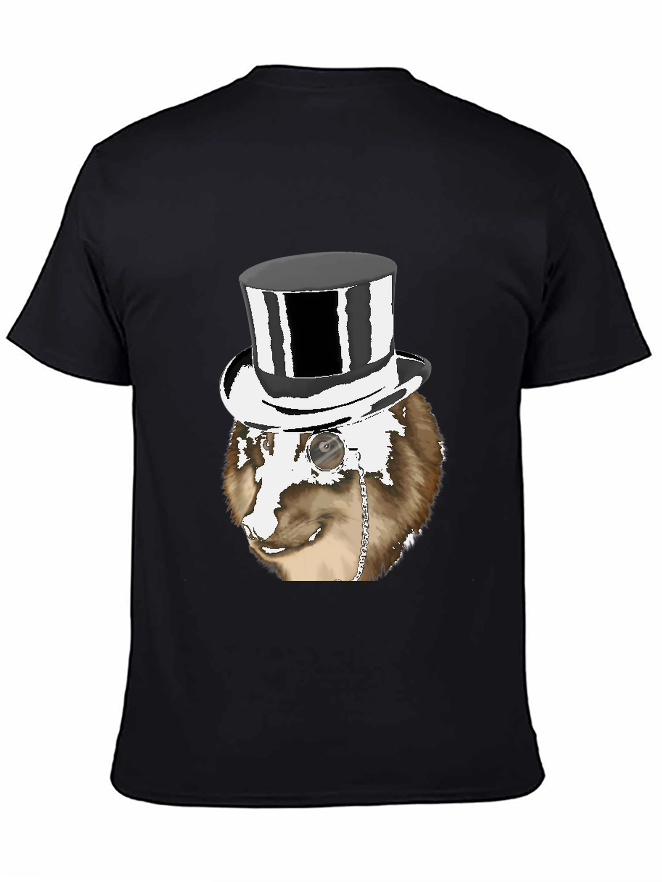 Black Dapper Dog Top Hat T-Shirt - Unique Graphic Tee view 4