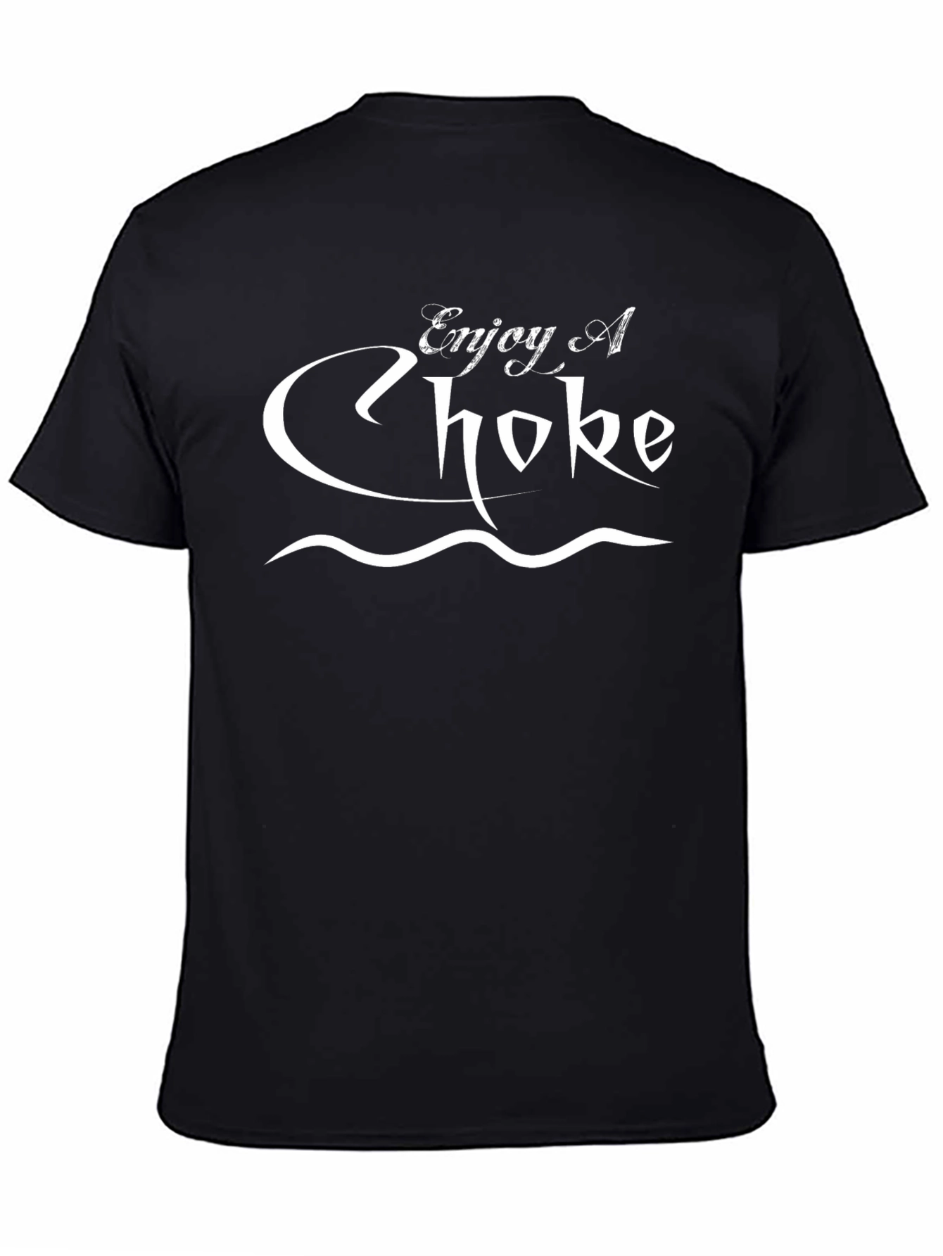 Black Enjoy A Choke Black Graphic T-Shirt view 4