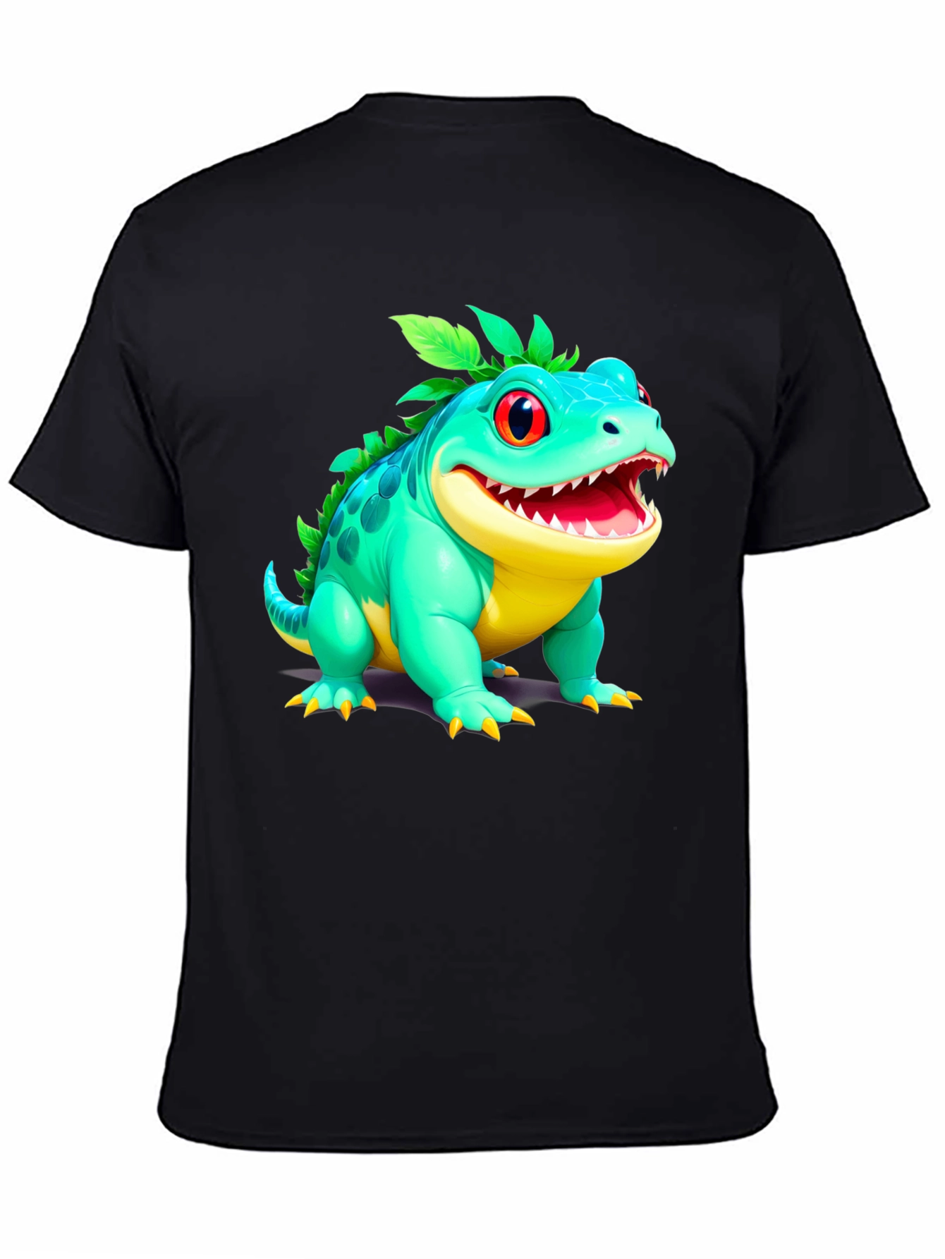 Black Cartoon Lizard Graphic Tee view 4