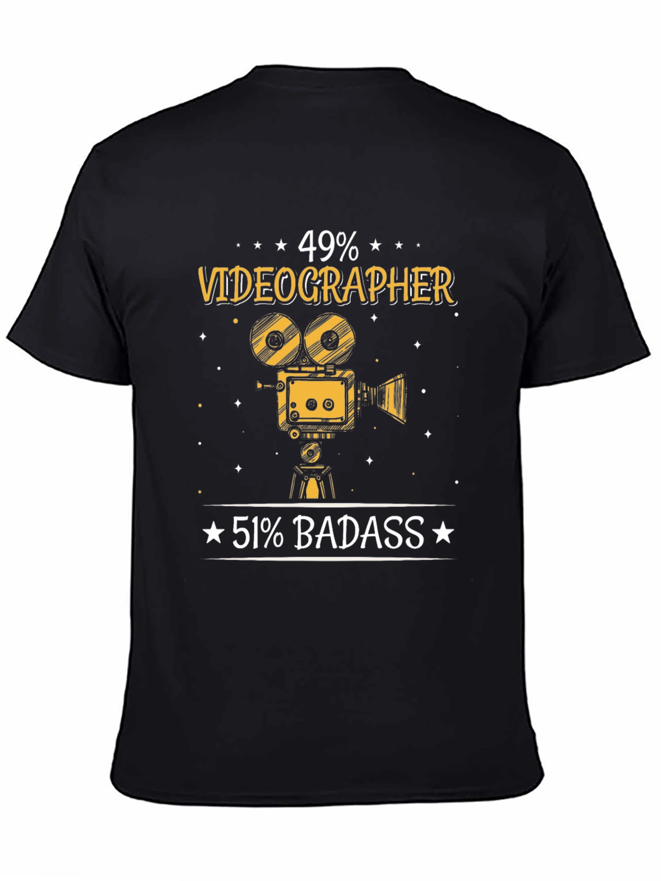 Black Videographer Badass Graphic Tee view 4