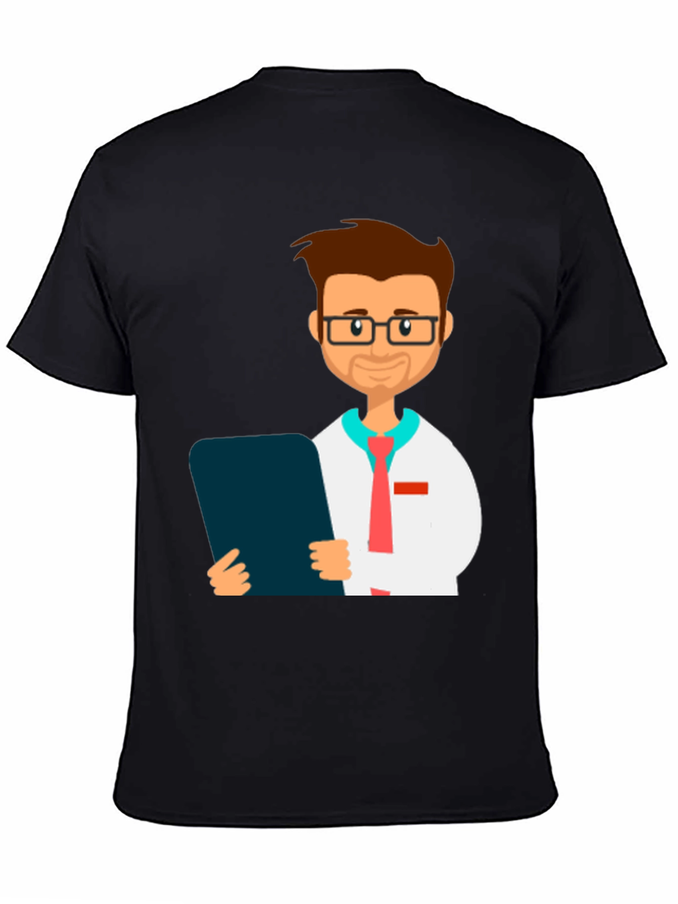 Black Cartoon Doctor Graphic Tee view 4
