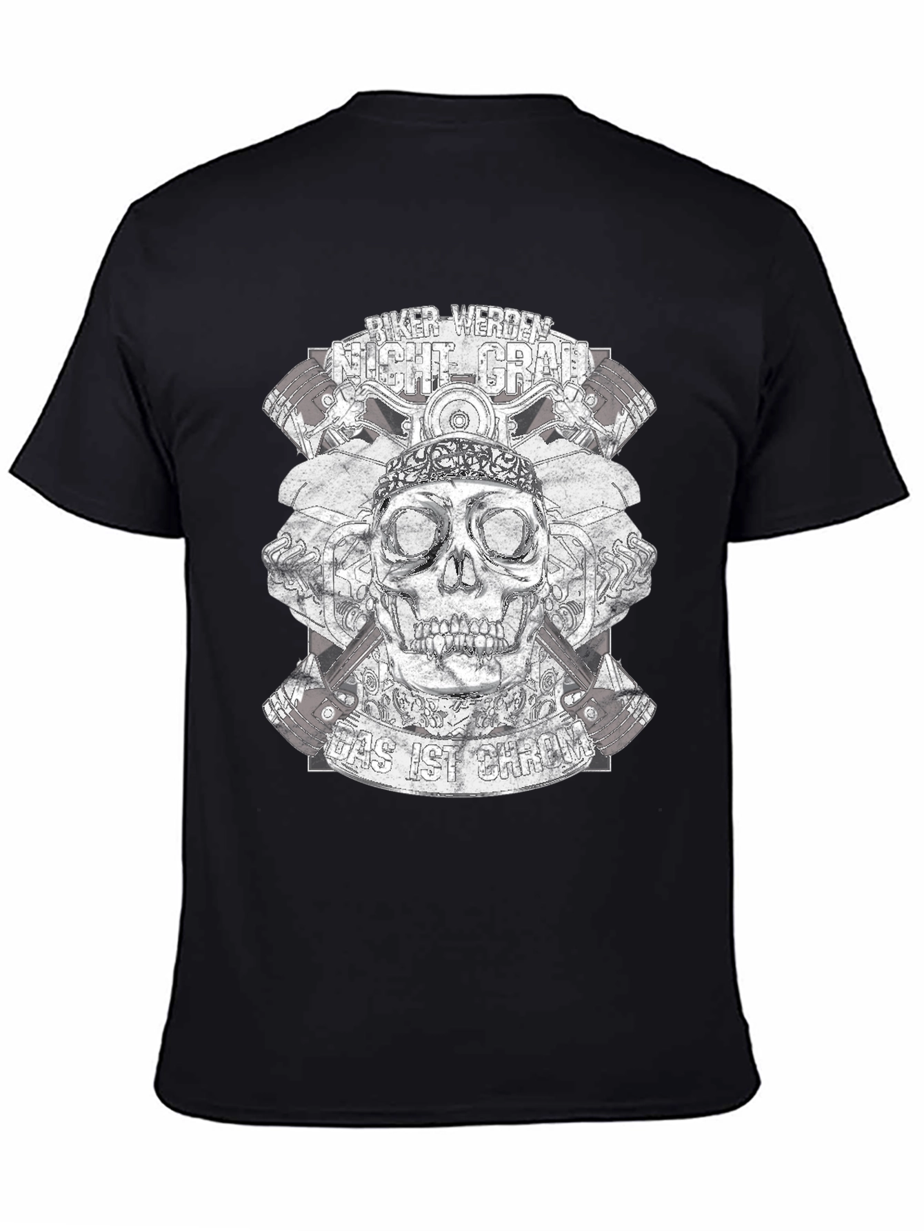 Black Biker Werden Night Grab Black T-Shirt view 4