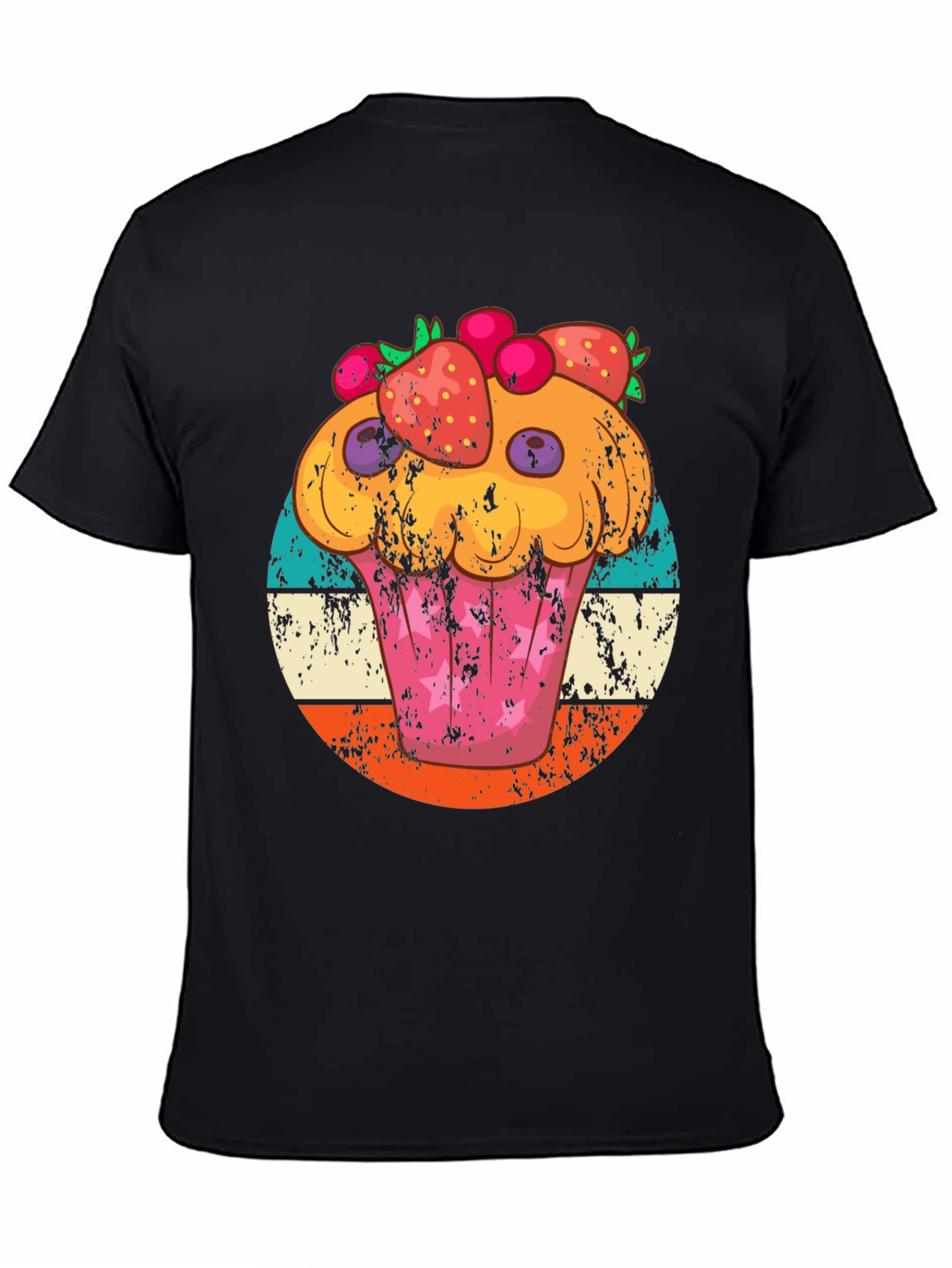 Black Cupcake Graphic Tee Retro Style view 4