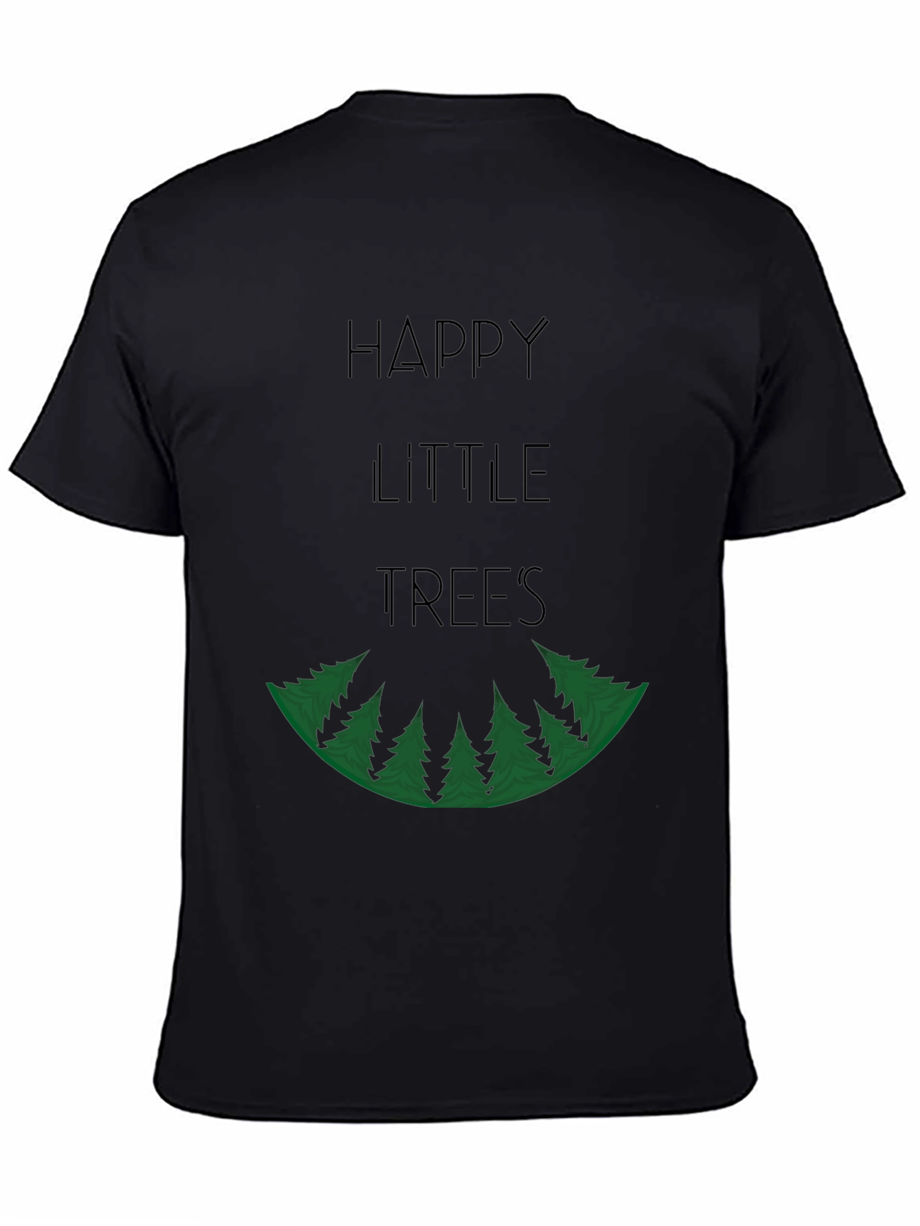 Black Happy Little Trees Graphic T-Shirt - Unisex view 4