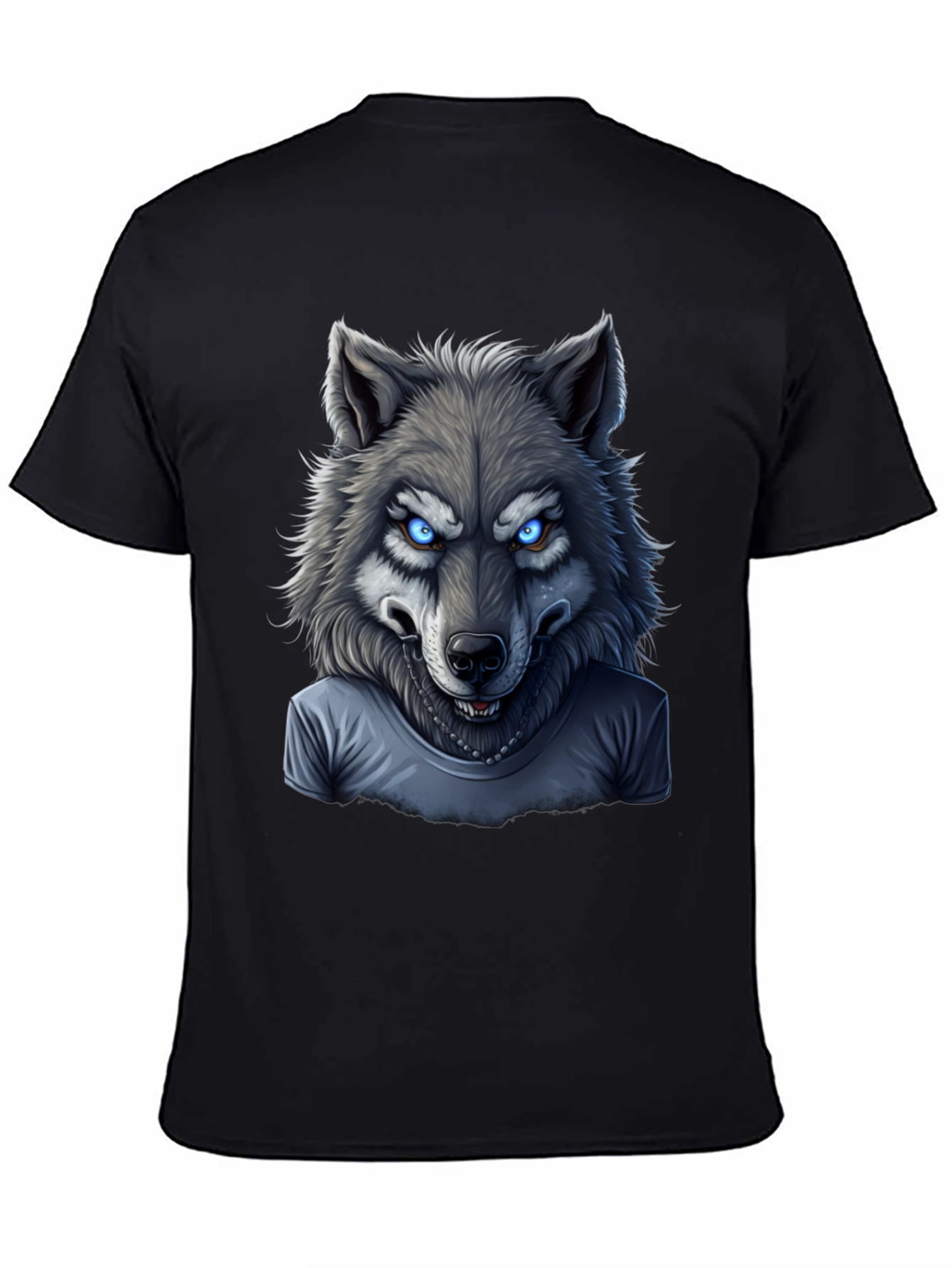 Black Wolf T-Shirt: Fierce Graphic Tee view 4