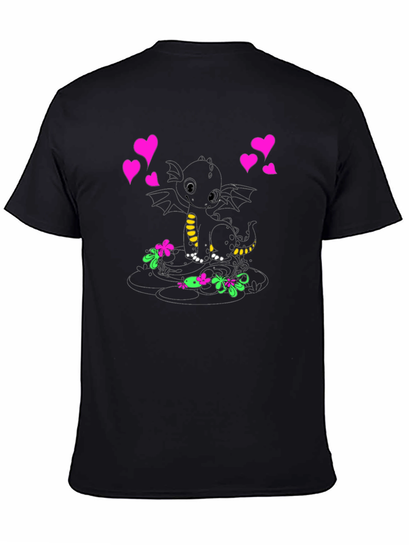 Black Dragon Love T-Shirt - Black view 4