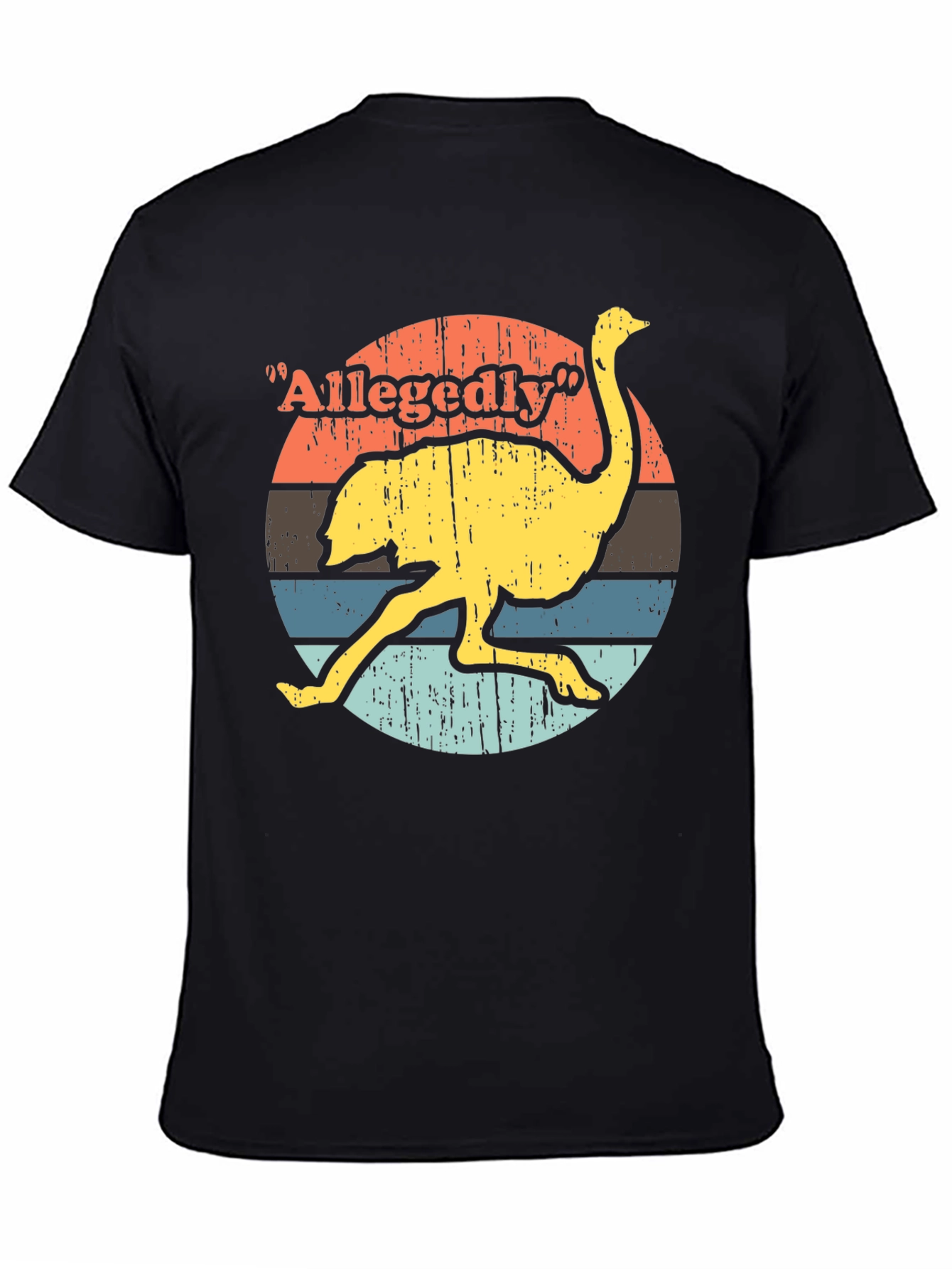 Black Allegedly Ostrich T-Shirt - Retro Style view 4