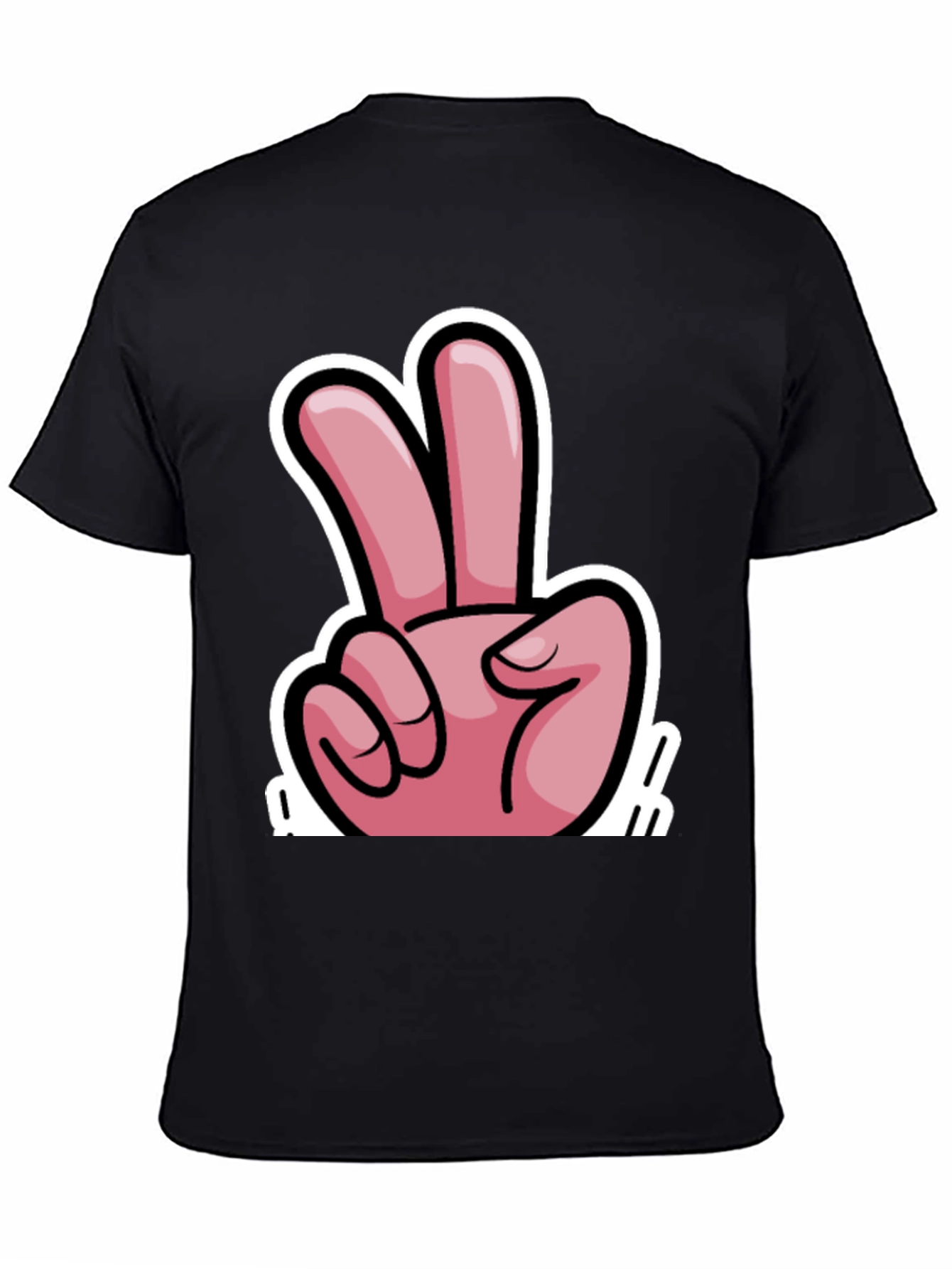 Black Peace Sign Graphic T-Shirt - Black view 4
