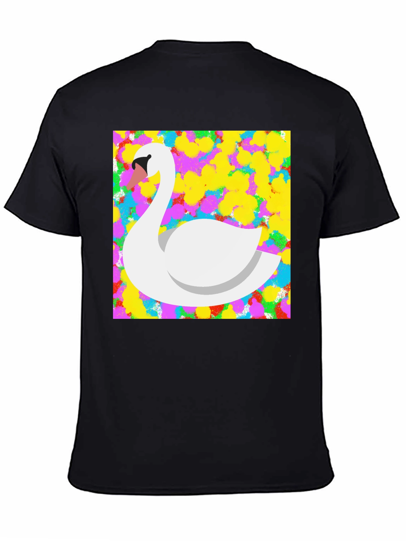 Black Swan Art Graphic Tee - Stylish Unisex Black T-Shirt view 4