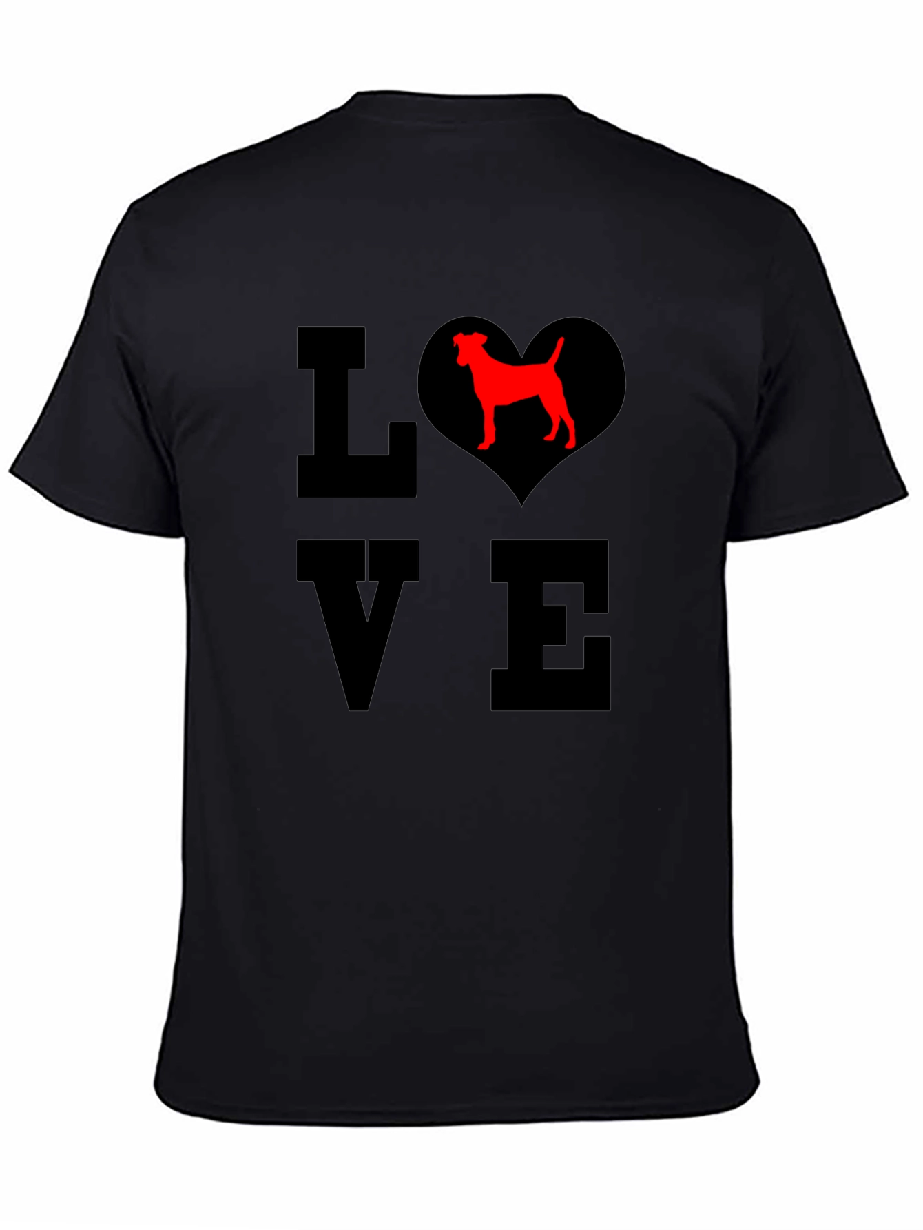 Black Love Dog T-Shirt - Heart Pet Graphic Tee view 4