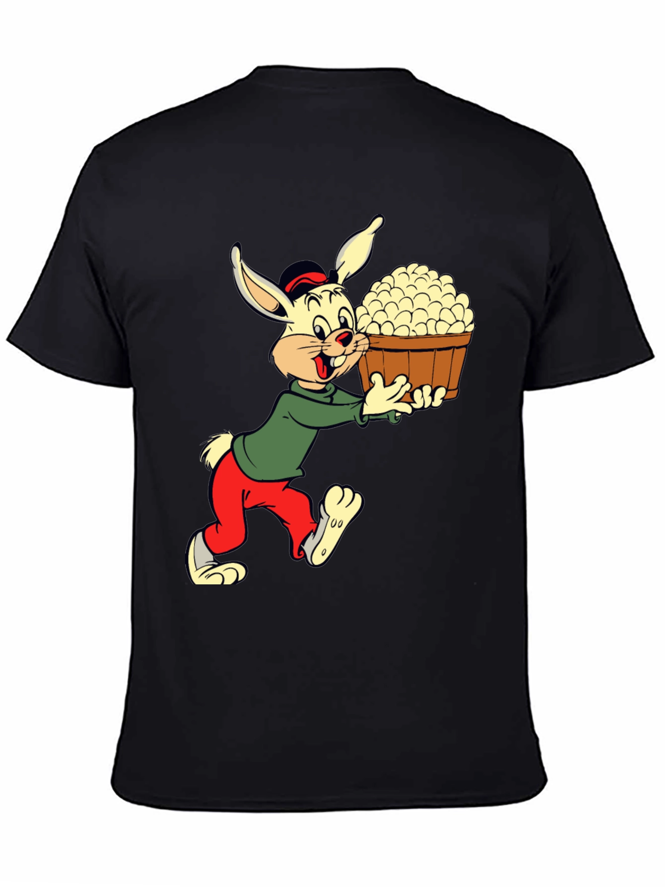 Black Cartoon Rabbit T-Shirt view 4
