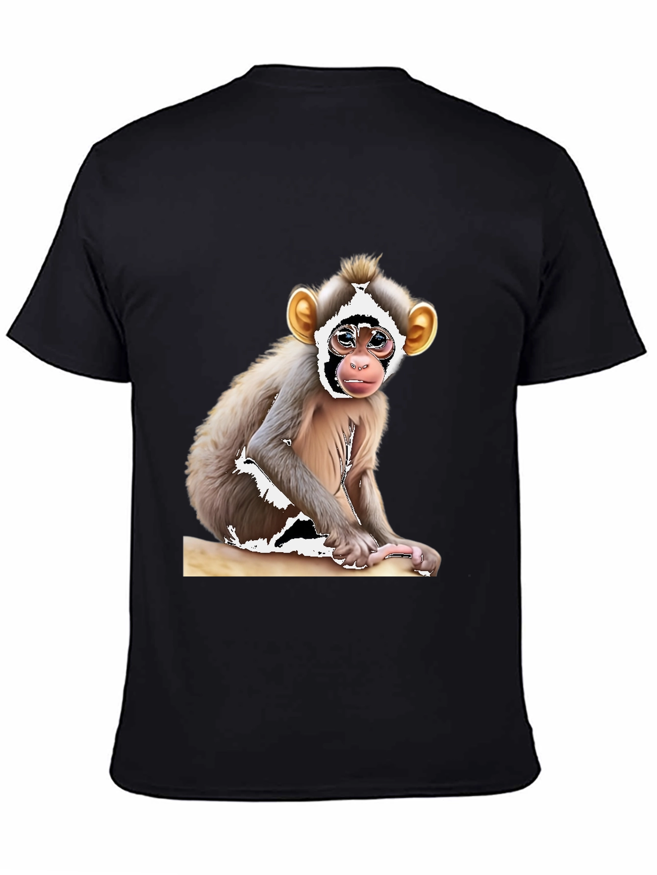 Black Monkey Graphic T-Shirt - Black Cotton Tee view 4