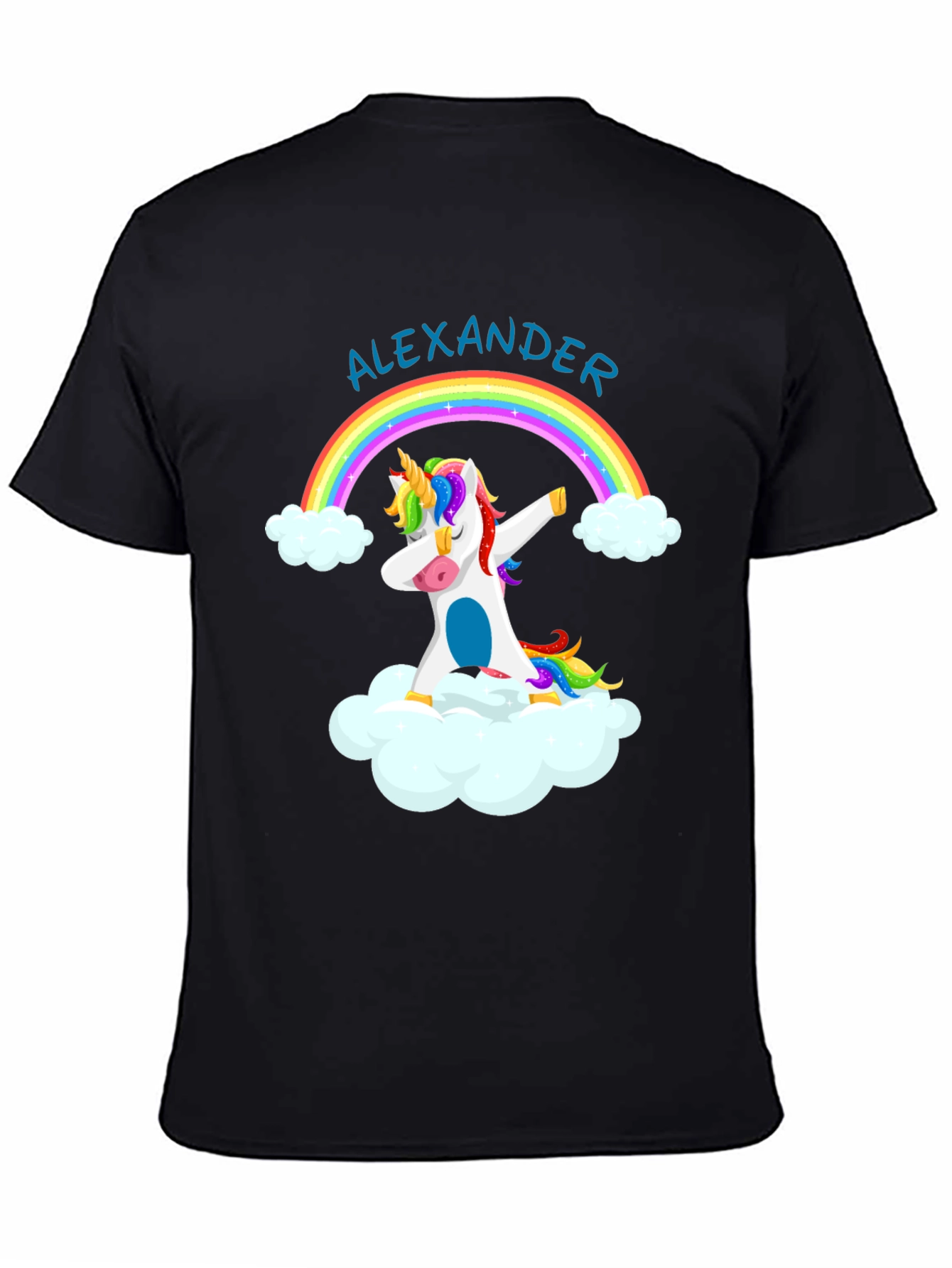Black Dabbing Unicorn T-Shirt - Personalized Alexander Tee view 4