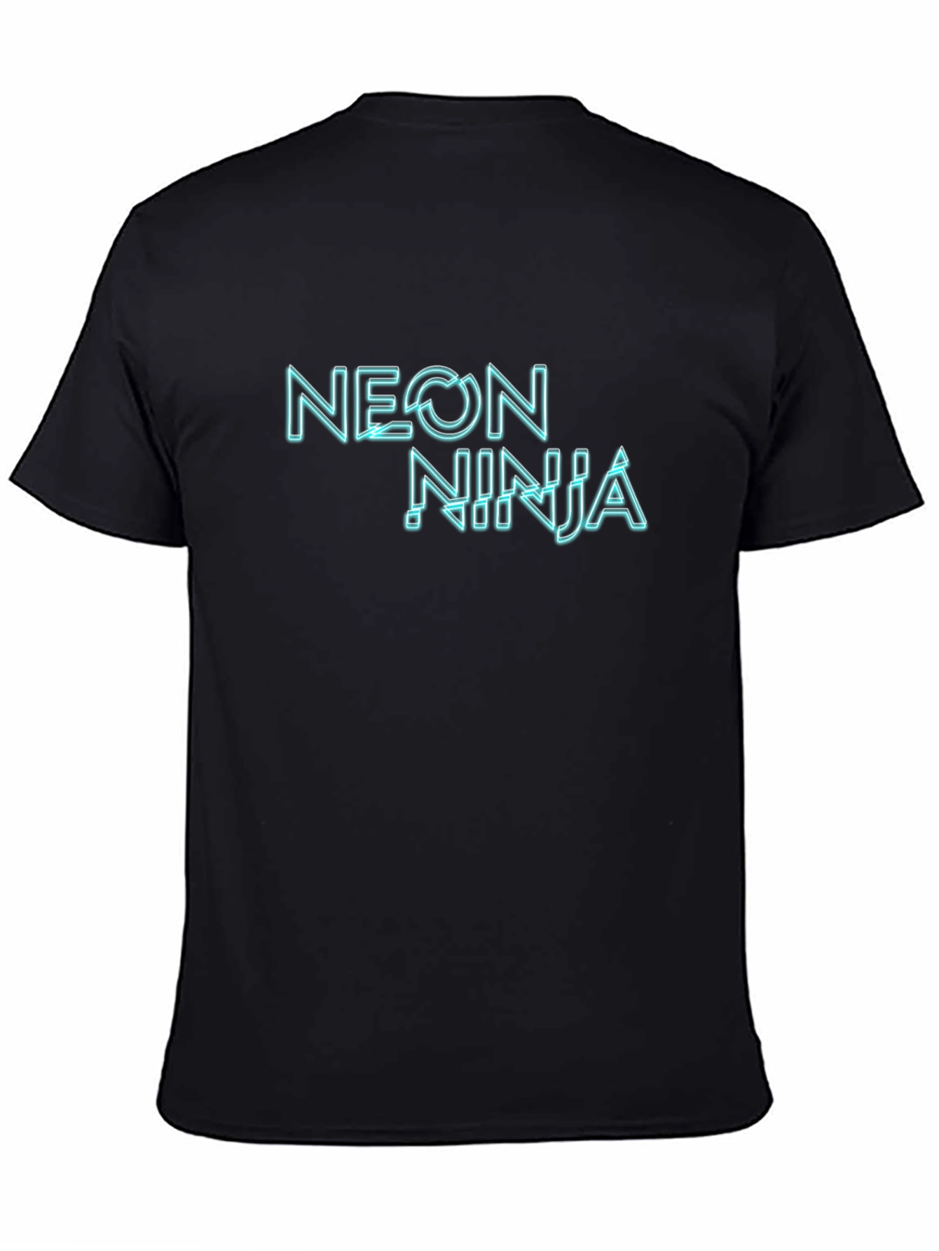 Black Neon Ninja Graphic Black T-Shirt view 4