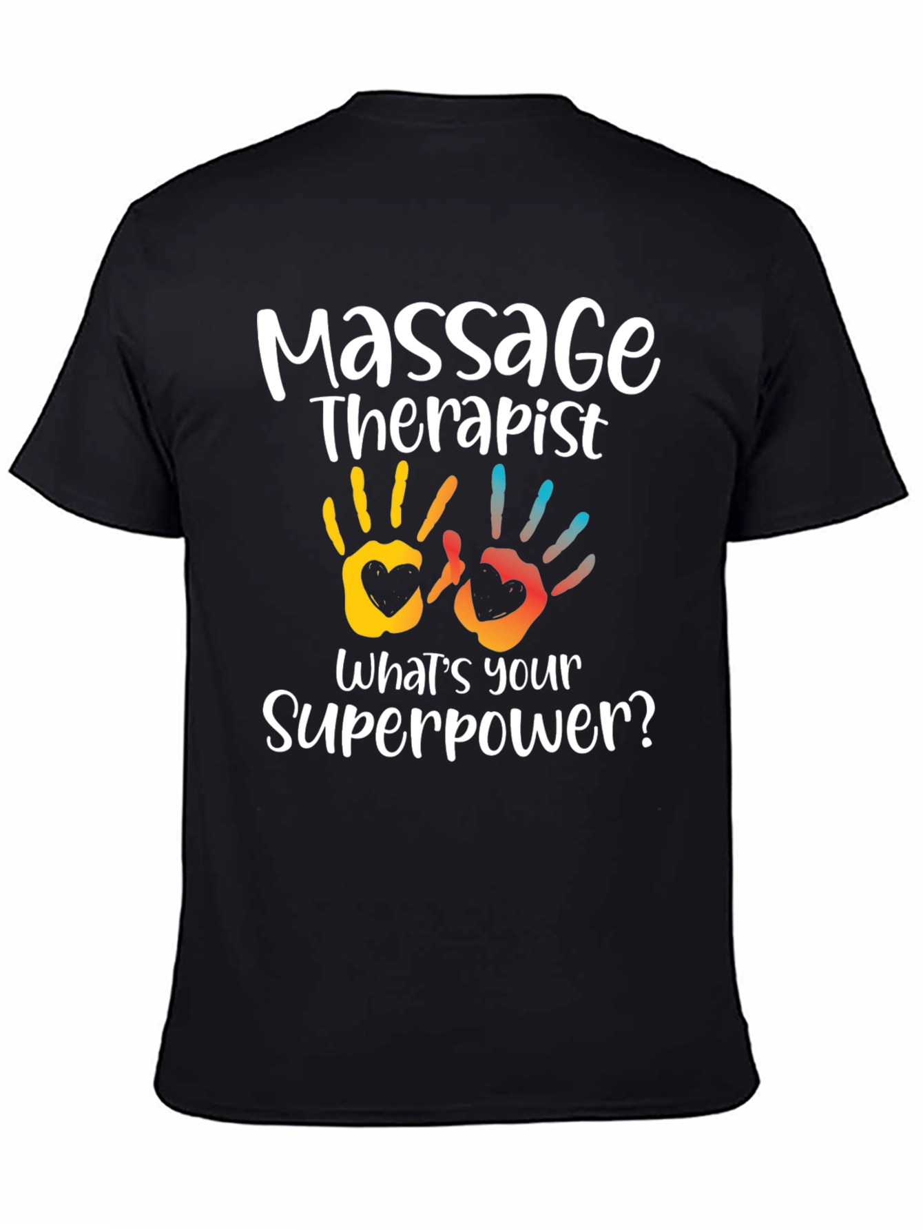 Black Massage Therapist Superpower T-Shirt view 4