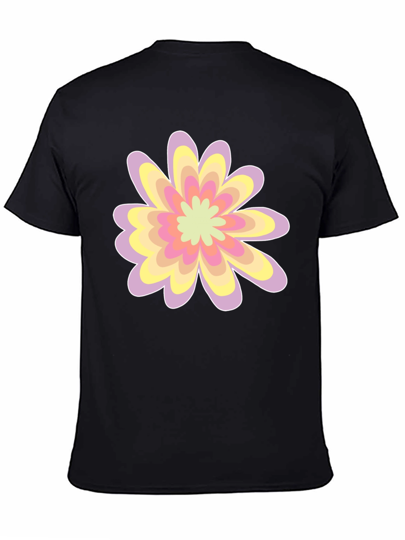 Black Floral Graphic Tee - Black Cotton Blend view 4