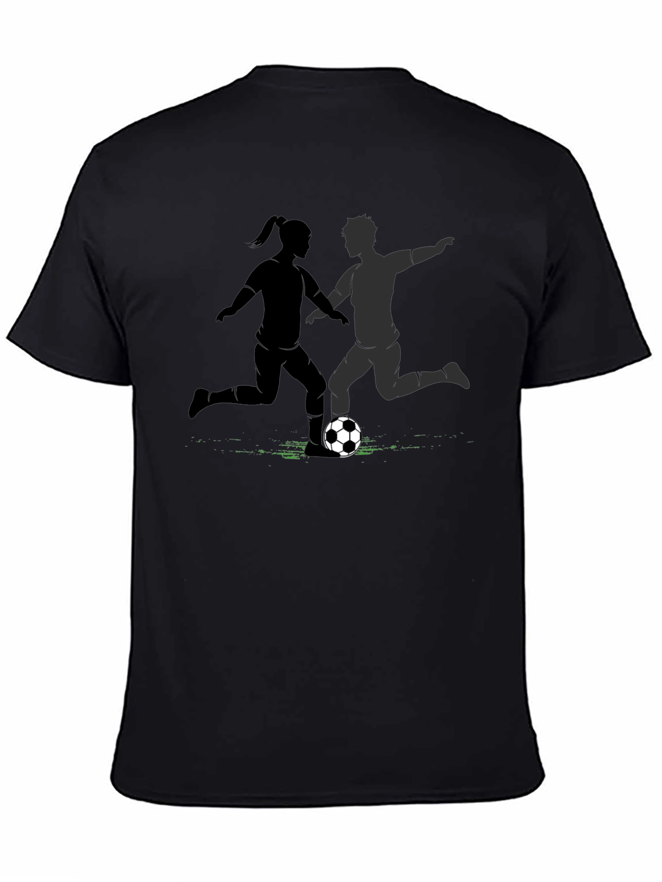 Black Soccer Player Graphic Tee - Unisex Black T-Shirt view 4