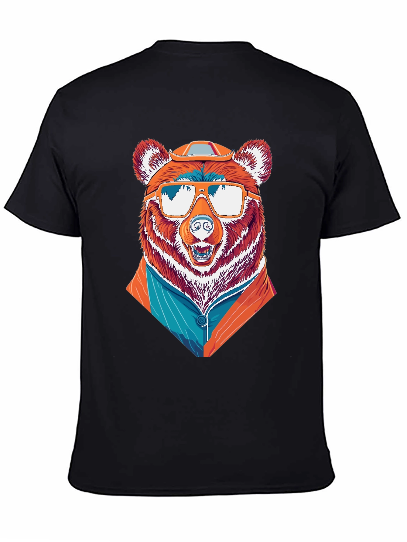 Black Cool Bear T-Shirt - Unique Graphic Tee view 4