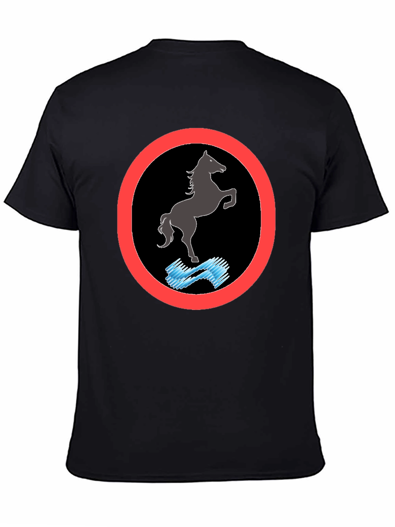 Black Horse Graphic Tee - Black Cotton Comfort view 4