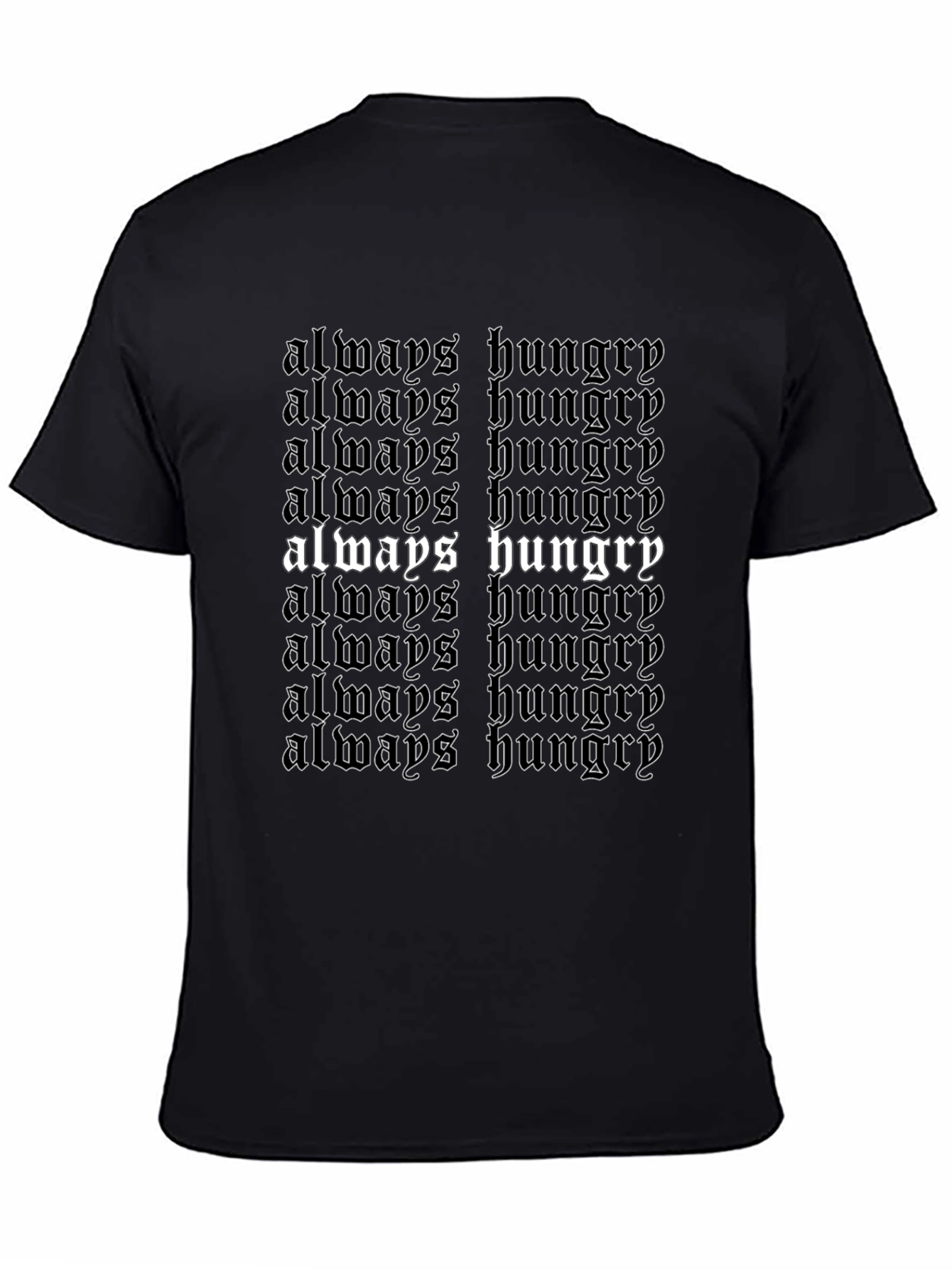 Black Always Hungry Graphic Tee - Bold Statement T-Shirt view 4