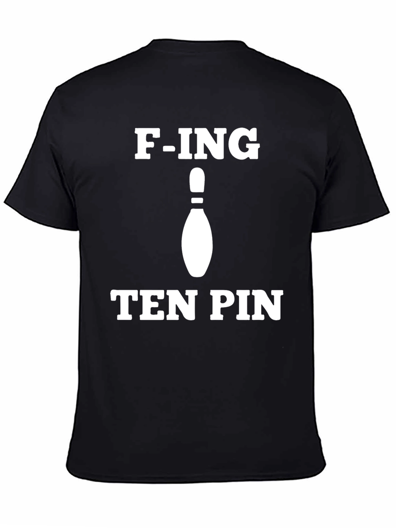 Black F-ING Ten Pin Graphic T-Shirt - Black Cotton Tee view 4