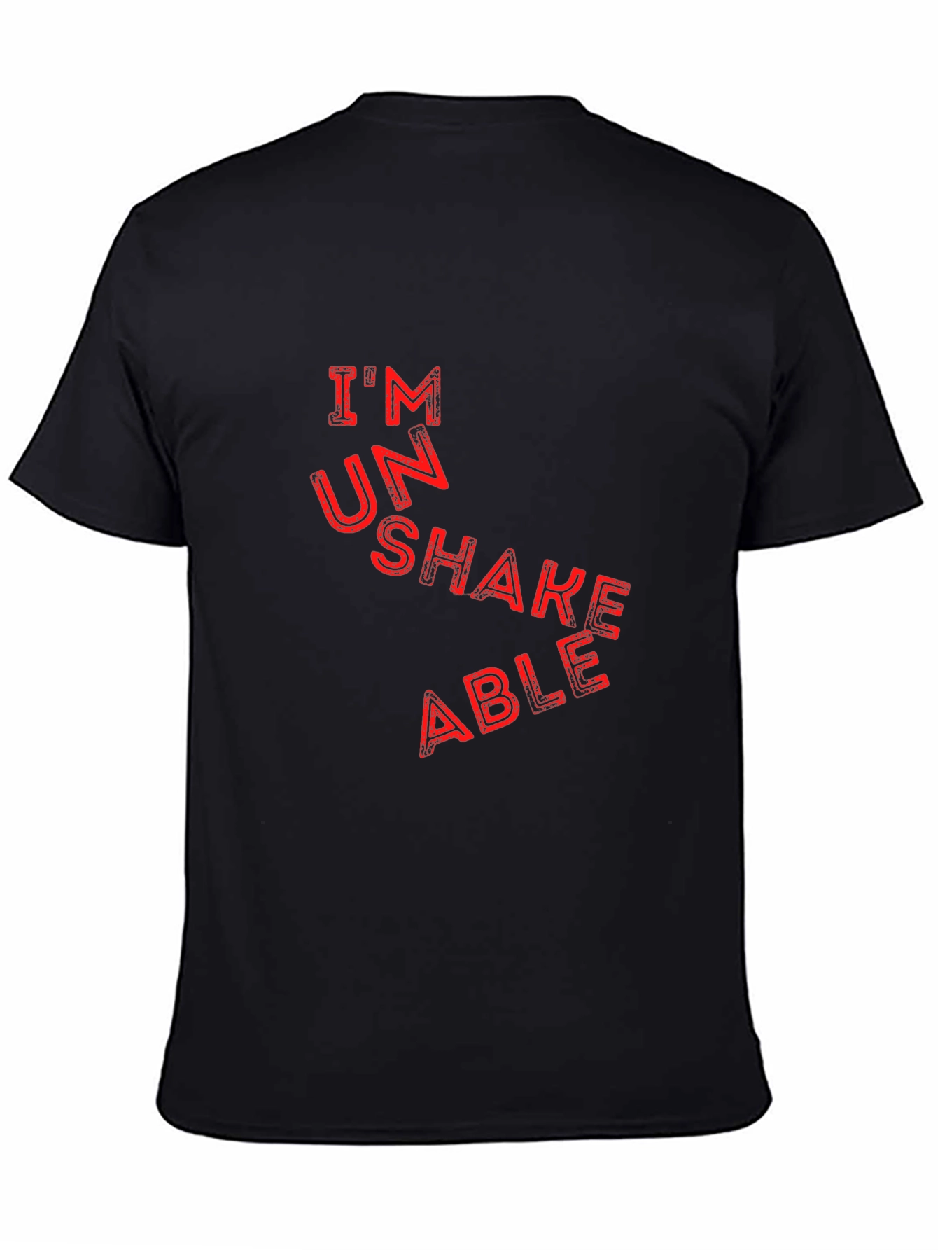 Black Unshakeable Graphic Tee - Black Cotton T-Shirt view 4