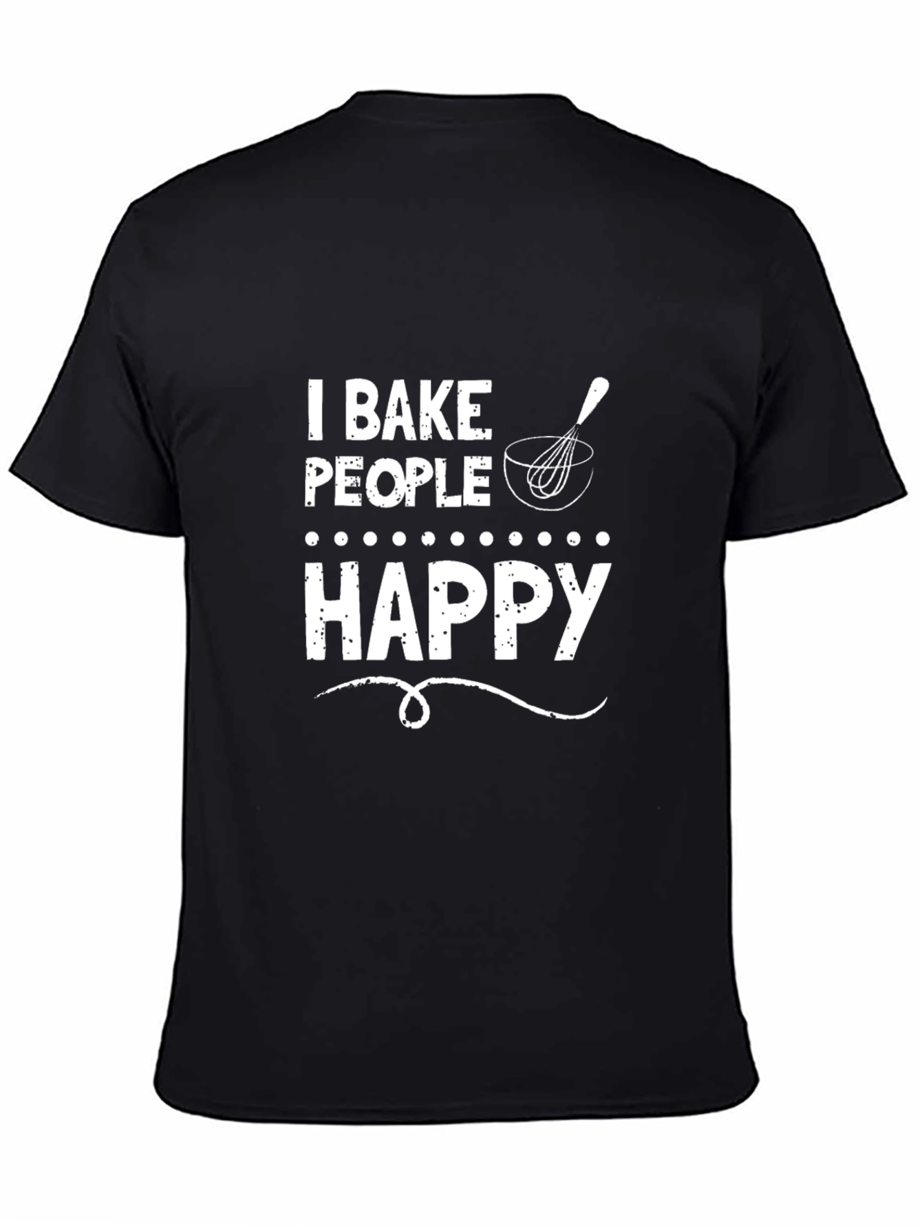 Black I Bake People Happy Graphic T-Shirt view 4