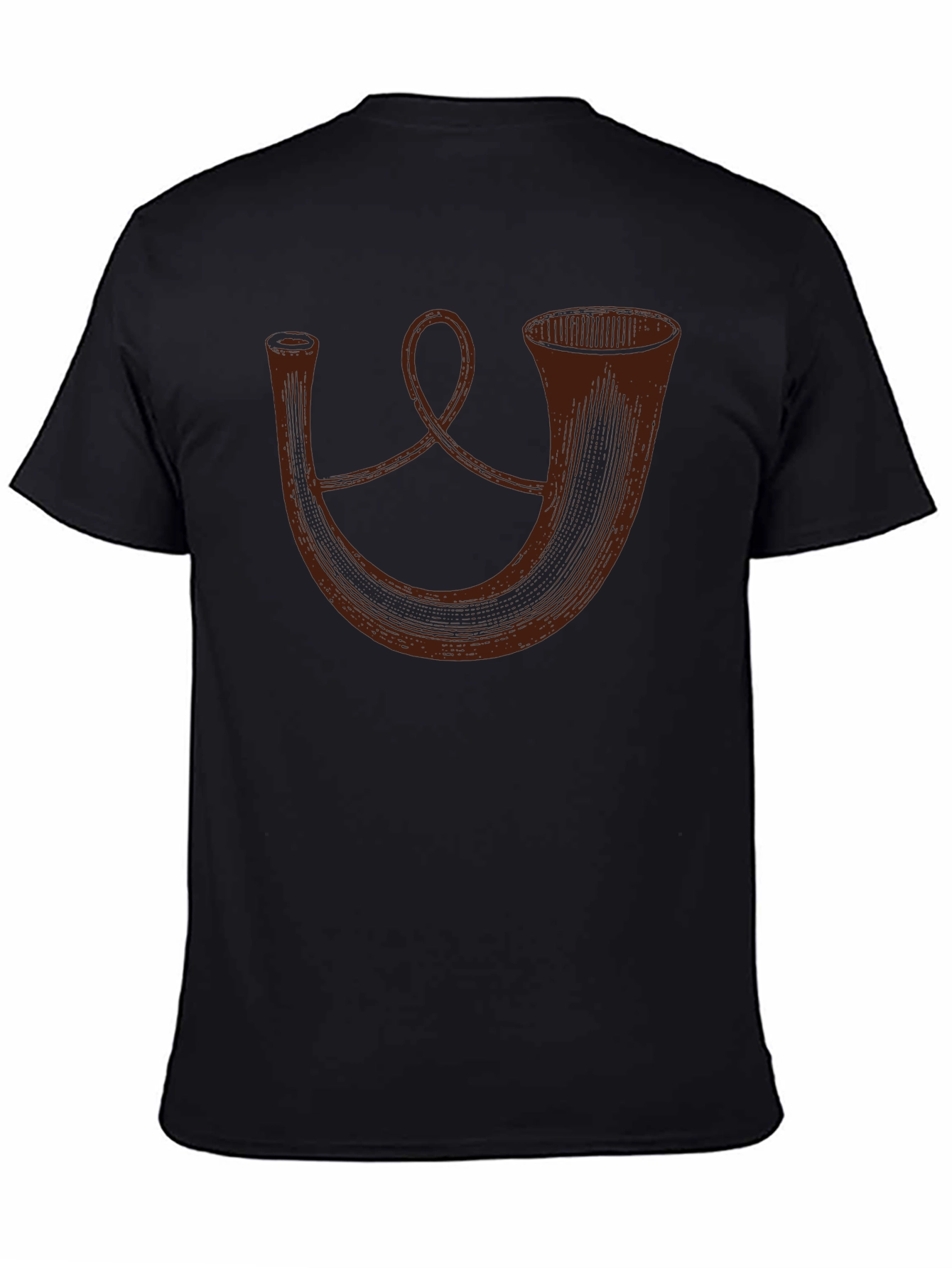 Black Vintage Horn T-Shirt - Unique Design view 4