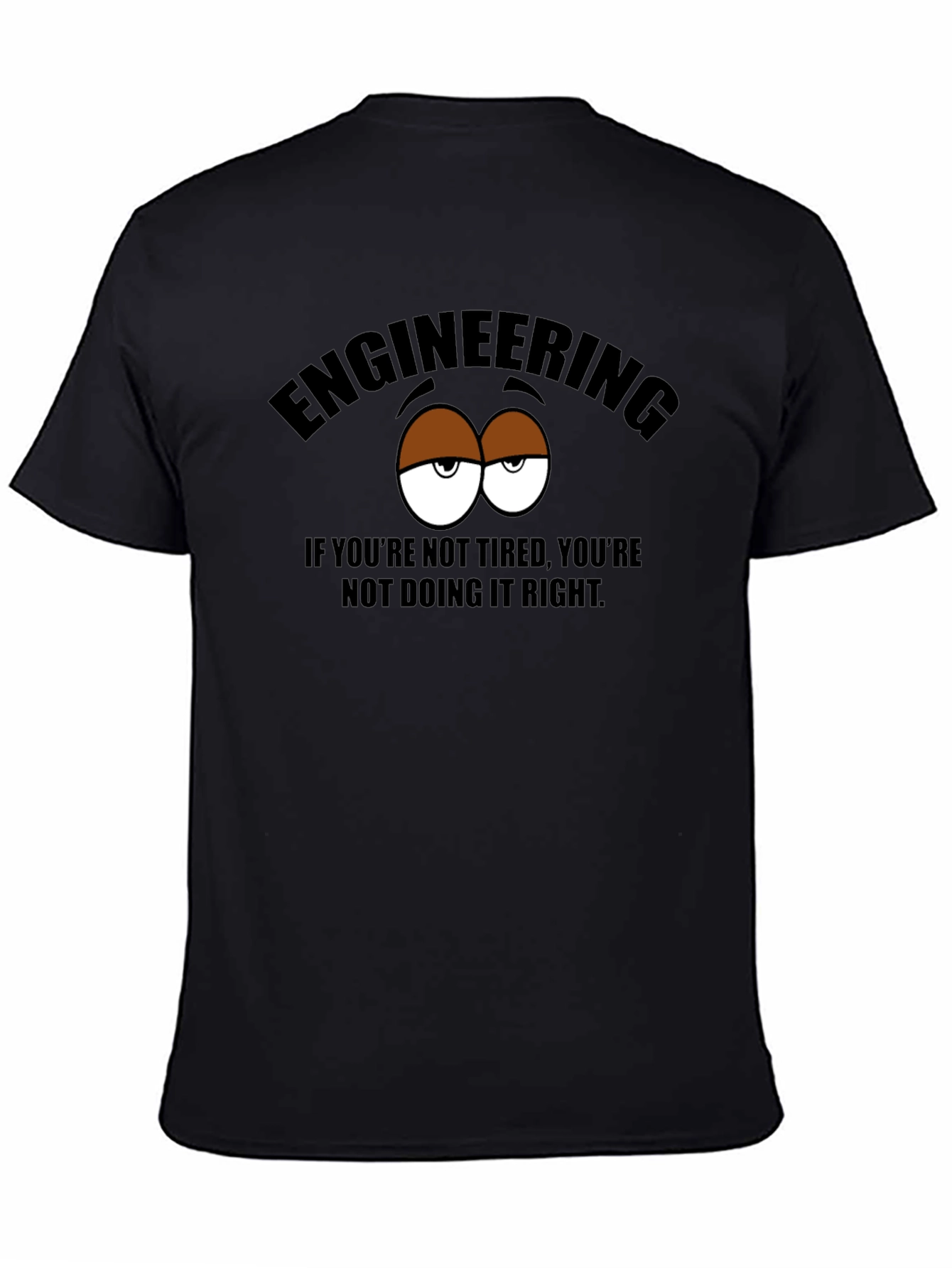 Black Engineering Tired Eyes Graphic T-Shirt view 4