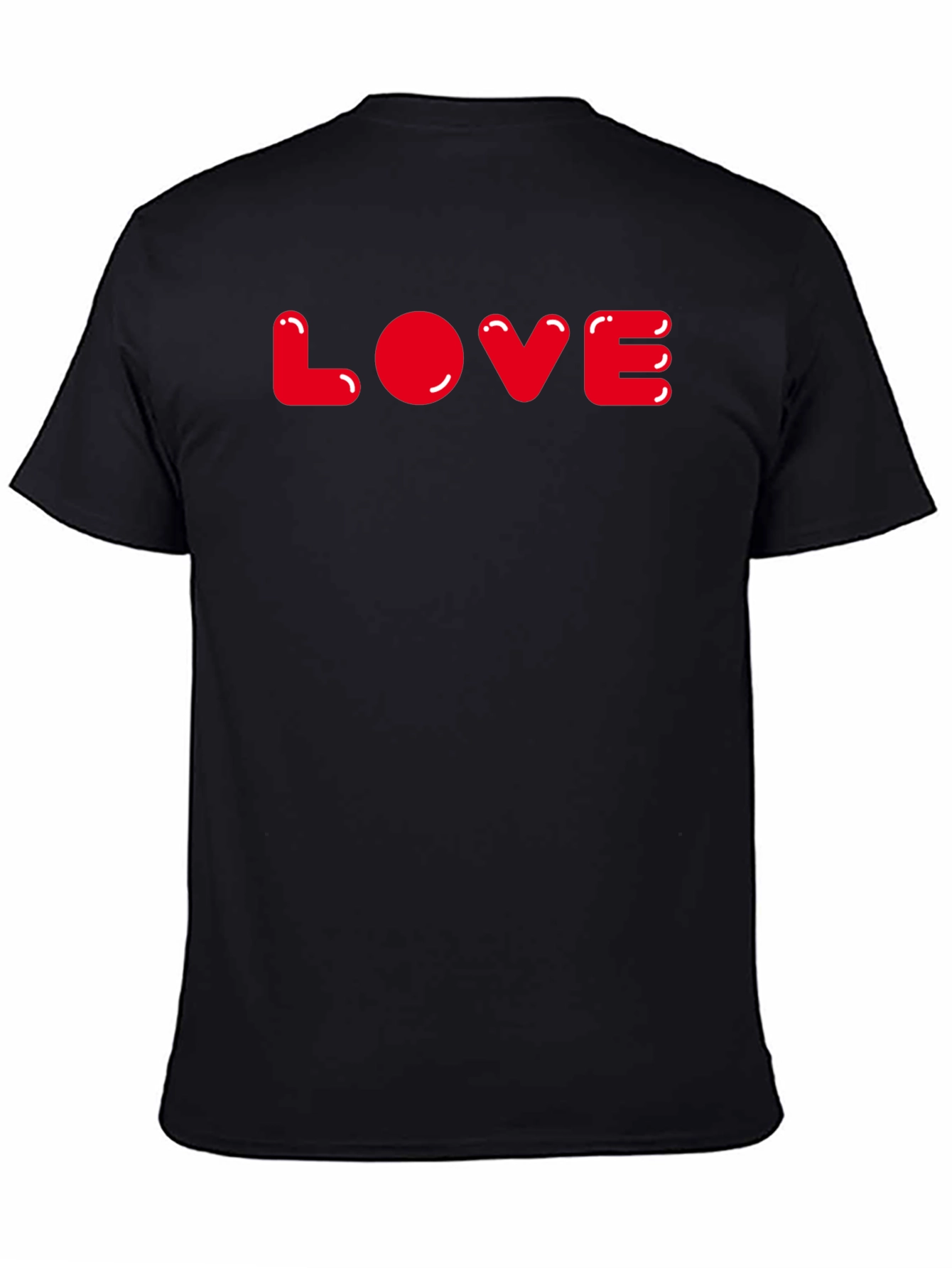 Black Red LOVE Graphic Black T-Shirt view 4