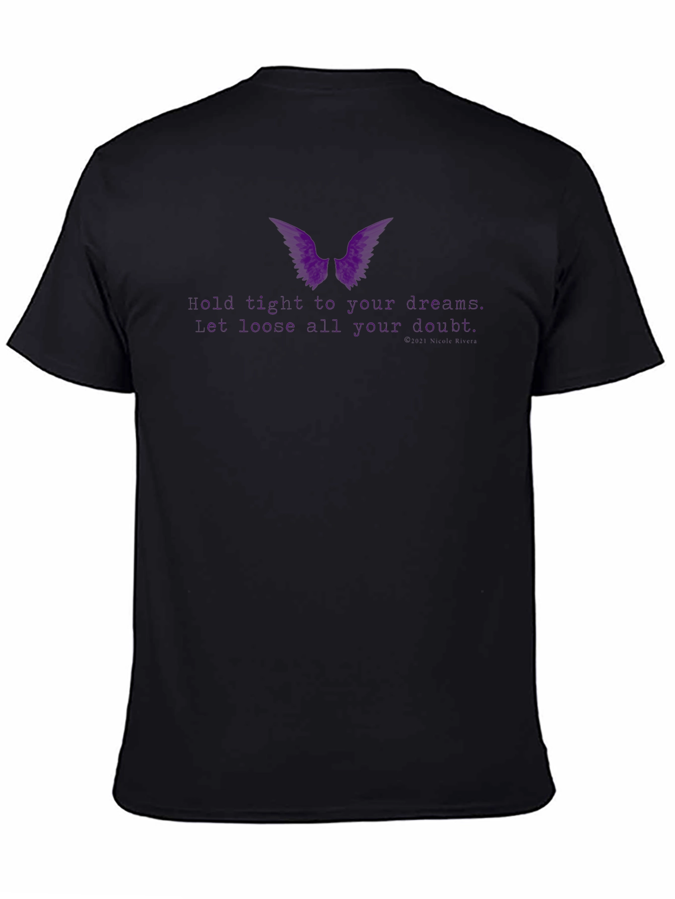 Black Dream Wings T-Shirt - Hold Tight to Your Dreams view 4