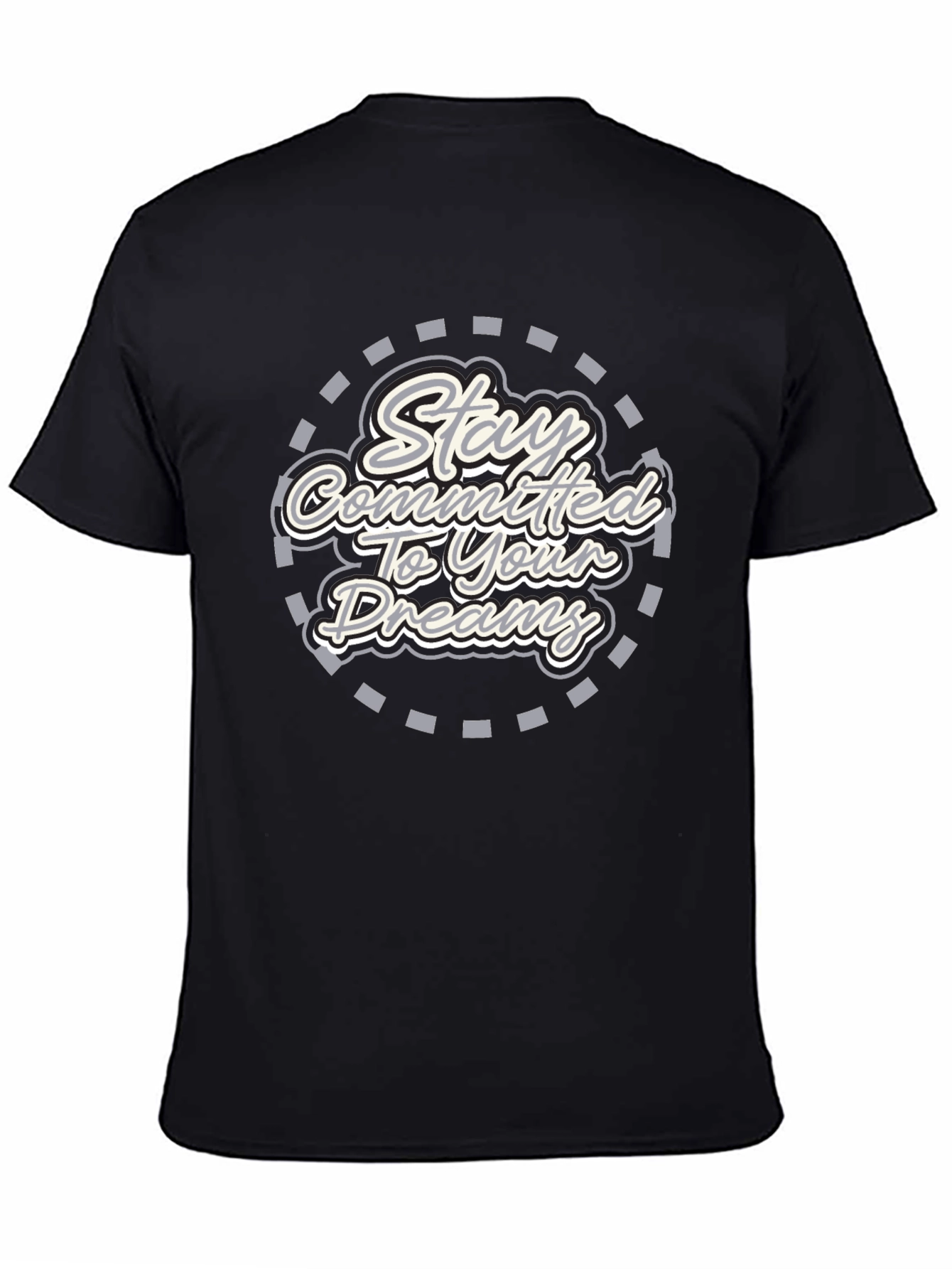 Black Stay Committed T-Shirt: Motivational Tee view 4