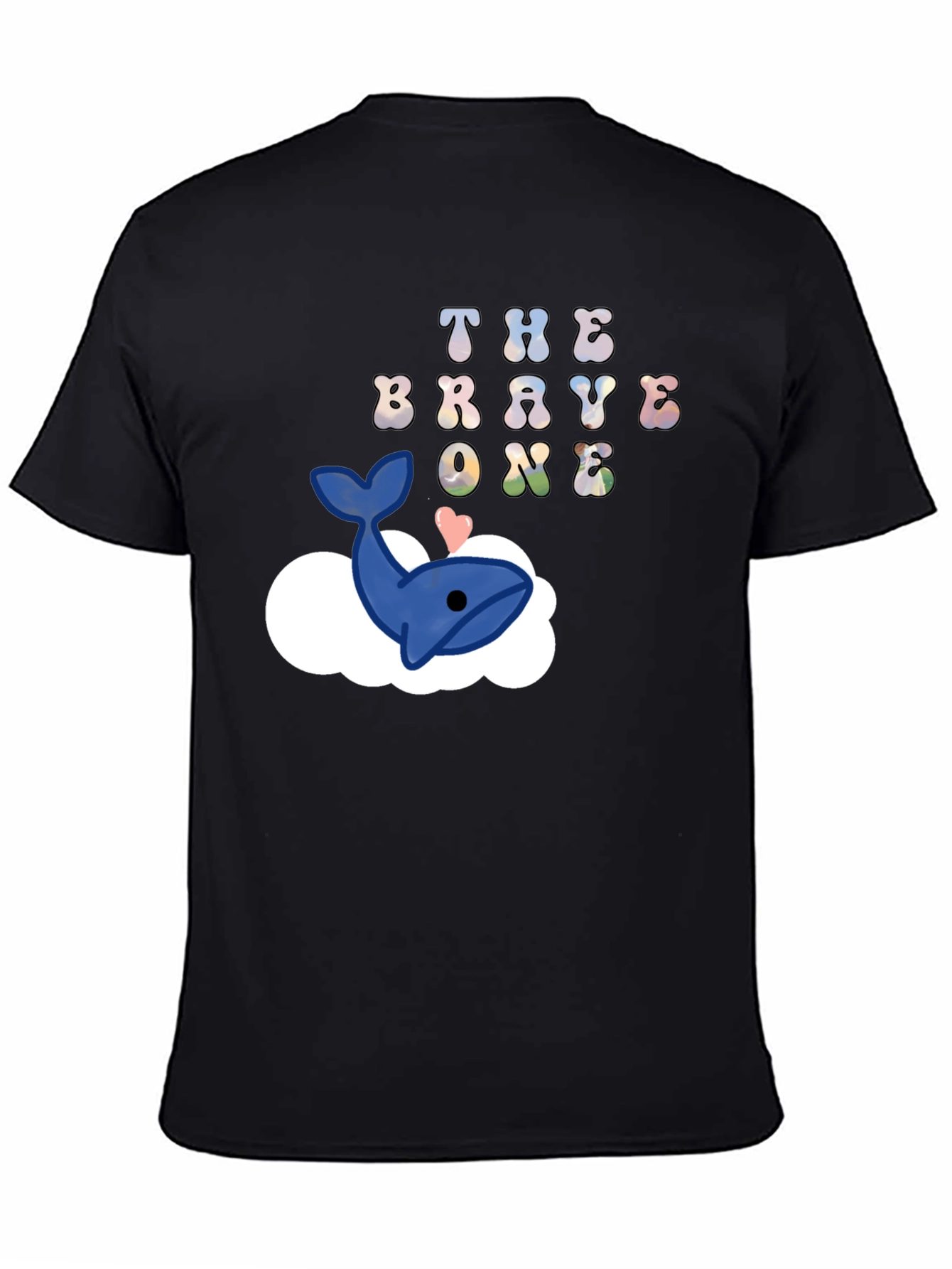 Black The Brave One Whale Cloud T-Shirt view 4