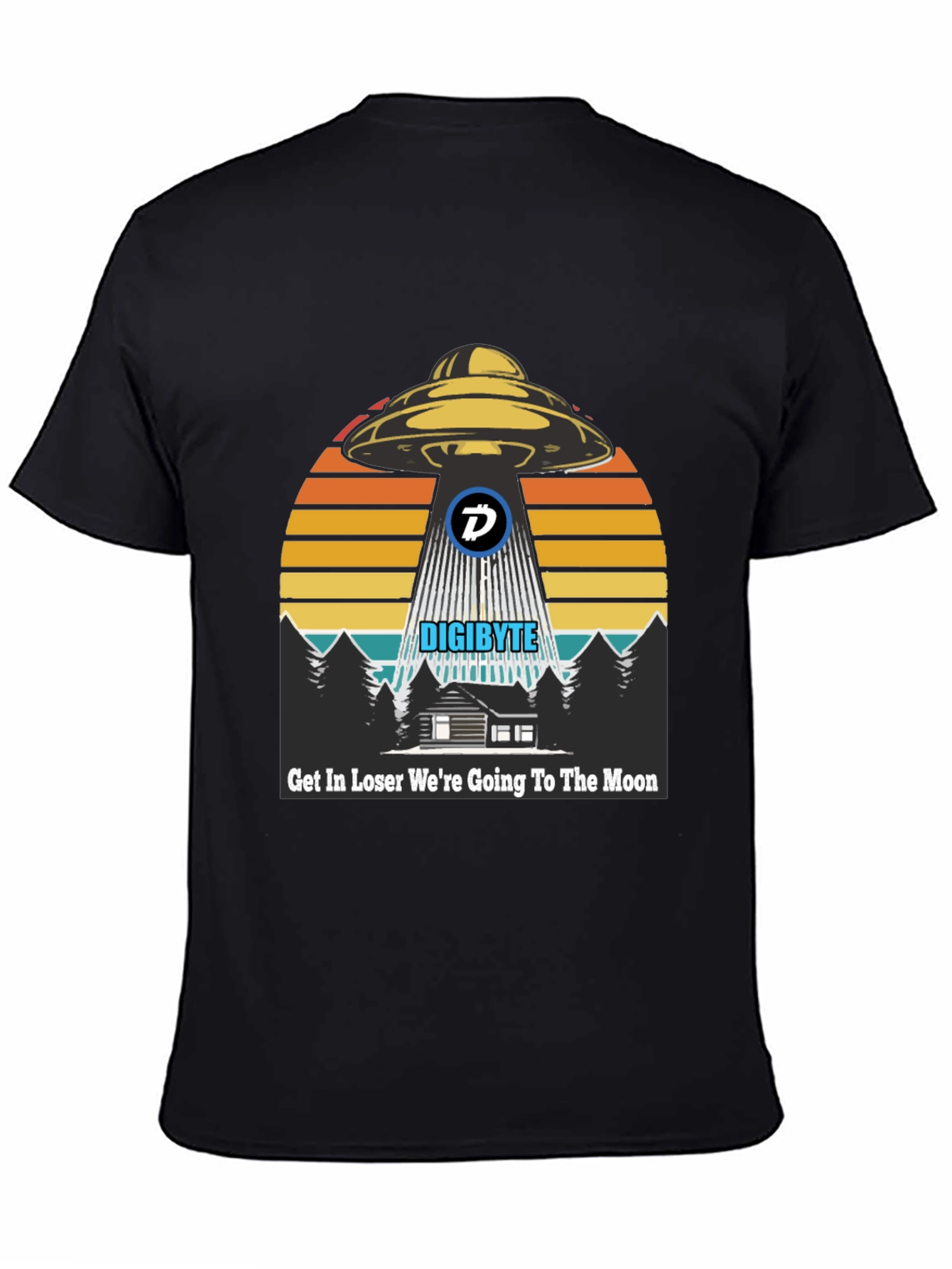 Black Digibyte UFO Abduction T-Shirt - Crypto Humor Tee view 4