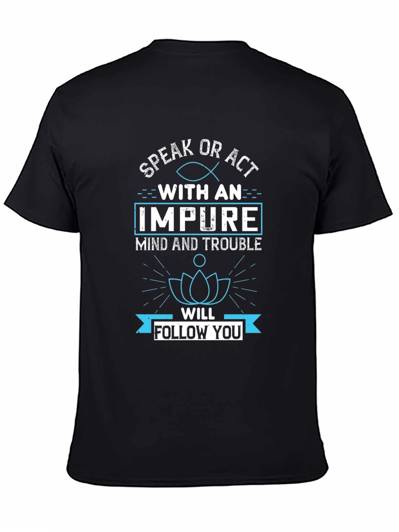 Black Impure Mind & Trouble T-Shirt - Graphic Tee view 4