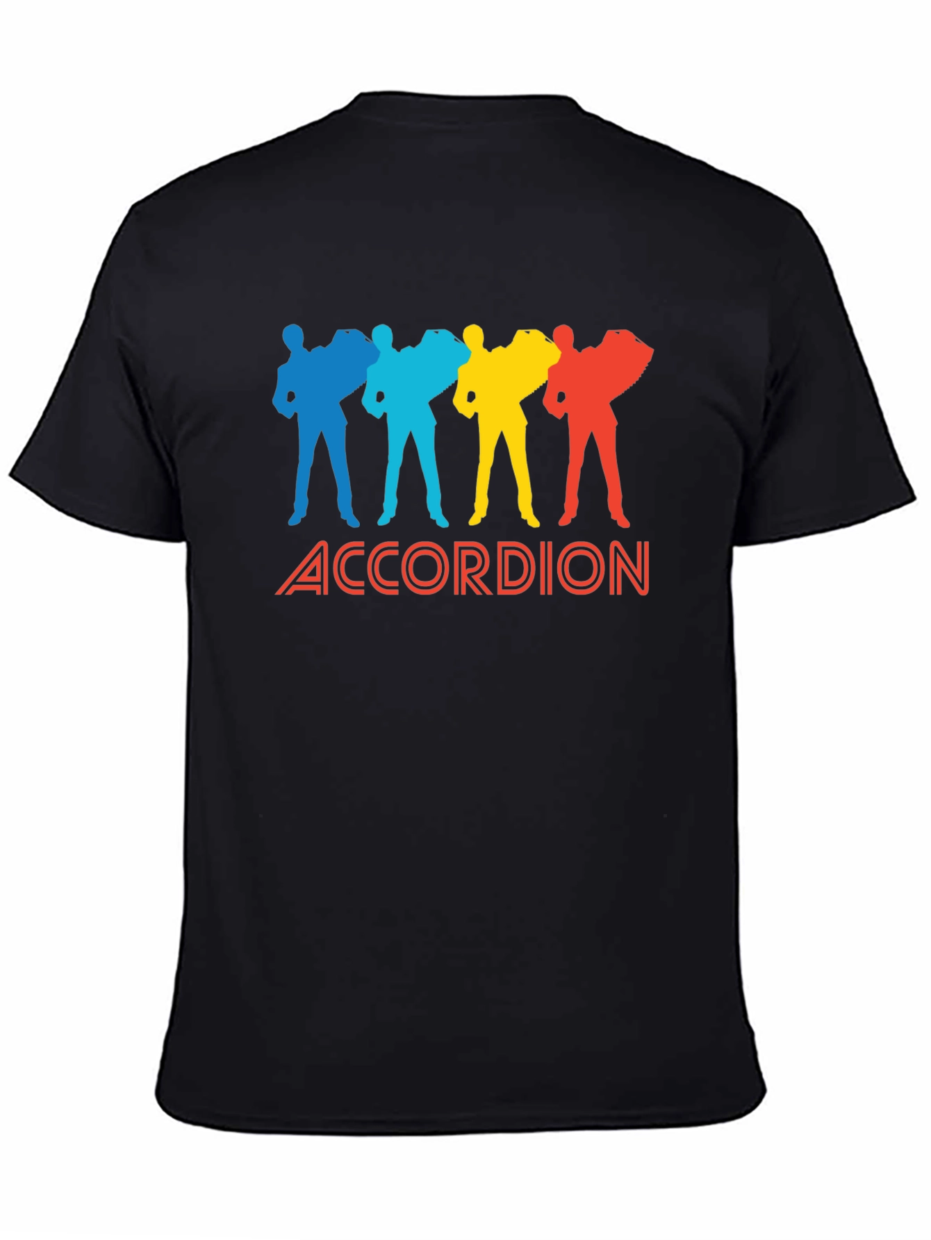 Black Accordion Player Graphic Tee - Black Cotton view 4