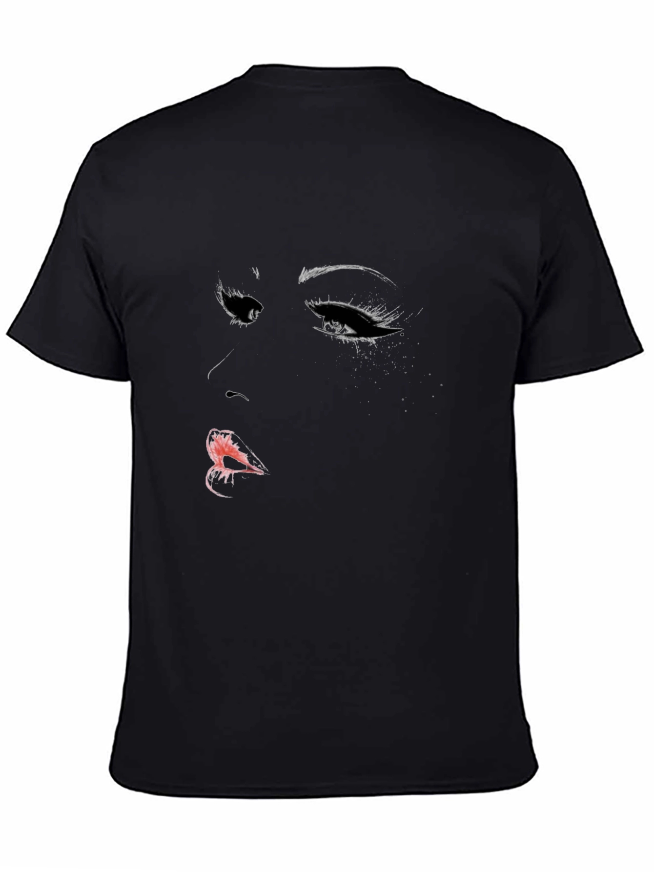 Black Woman's Face Graphic Black T-Shirt view 4