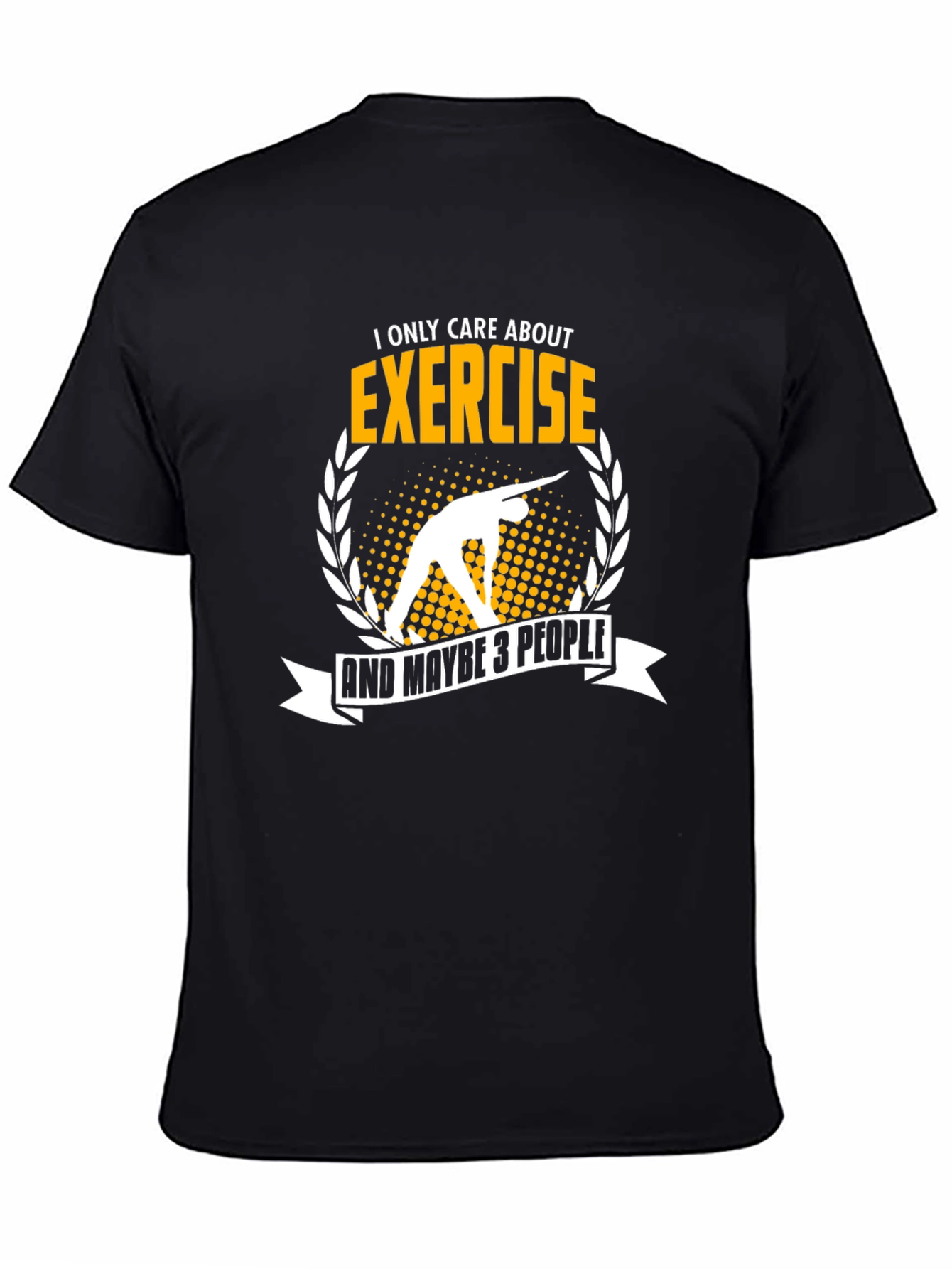 Black Exercise Lover T-Shirt: Funny Gym Workout Tee view 4